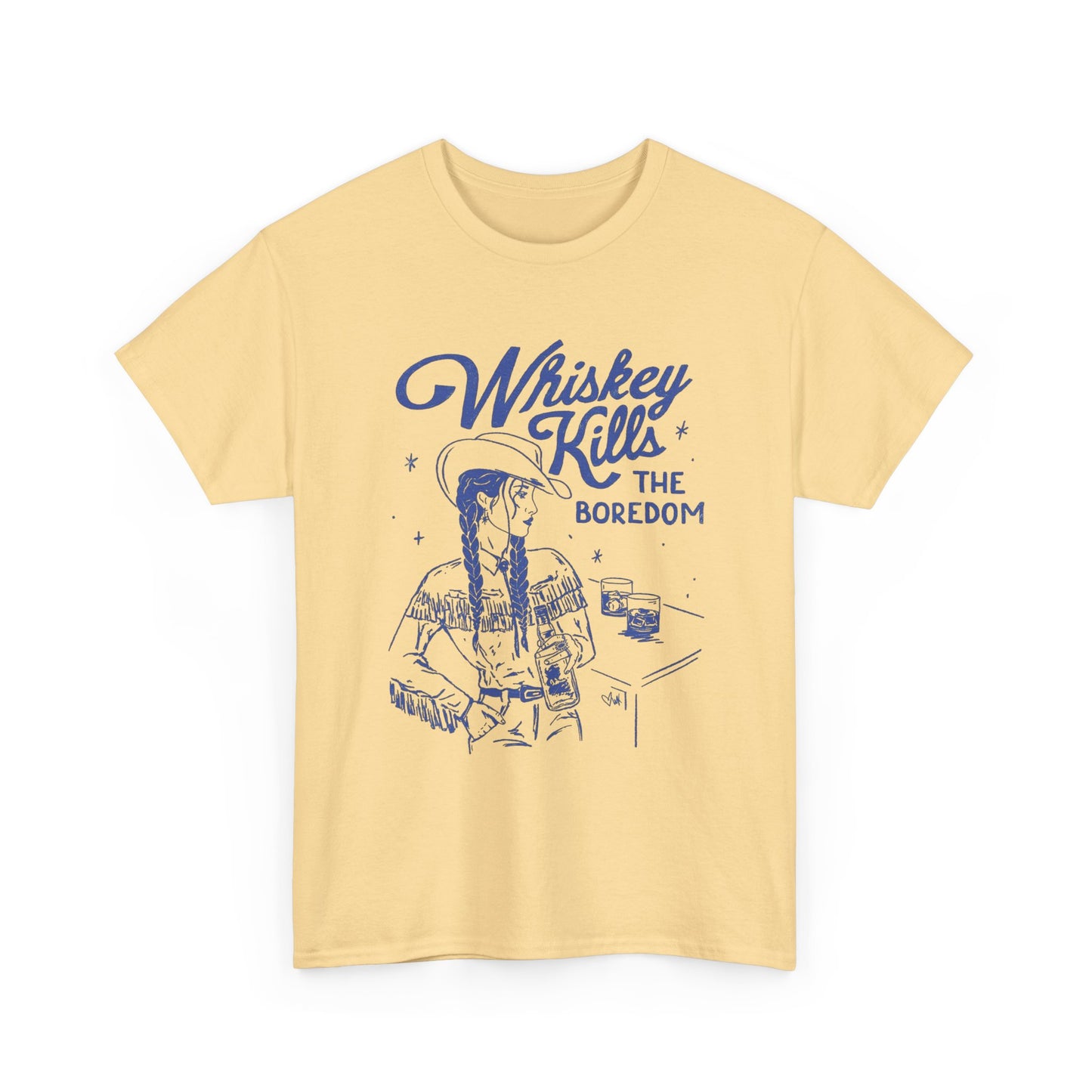 Whiskey Kills The Boredom Graphic T Shirt Unisex Heavy Cotton Tee
