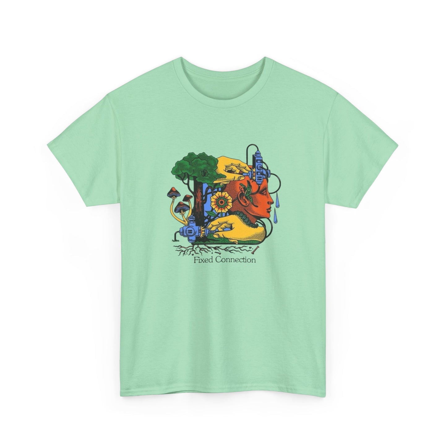 Fixed Connection Art Graphic T Shirt Unisex Heavy Cotton Tee Gift New
