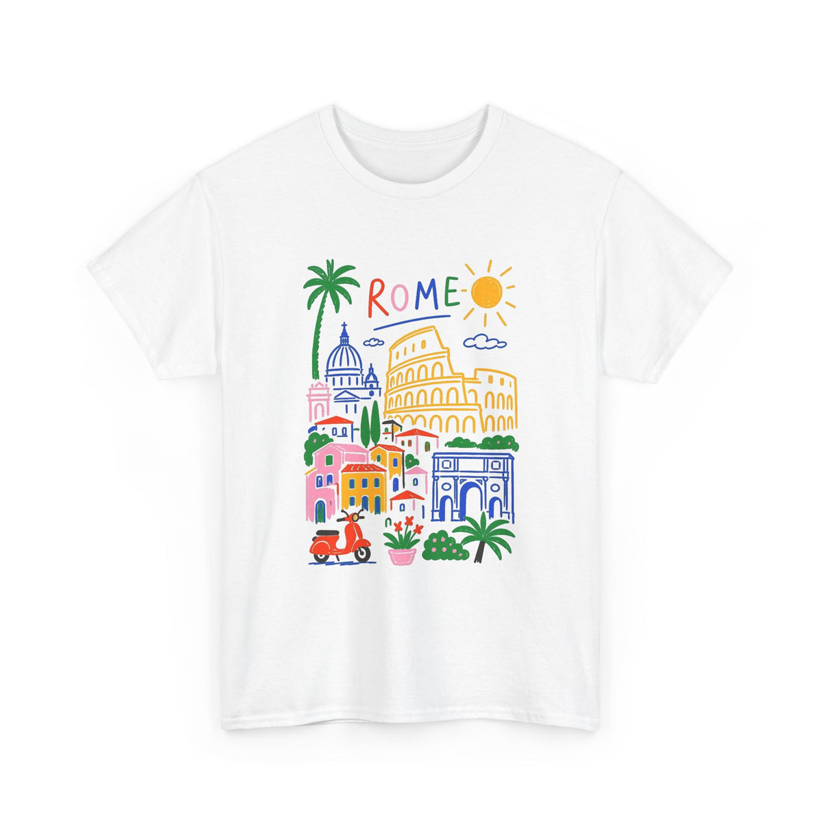Rome Italy Travel Illustration T-Shirt Men's Graphic Tee