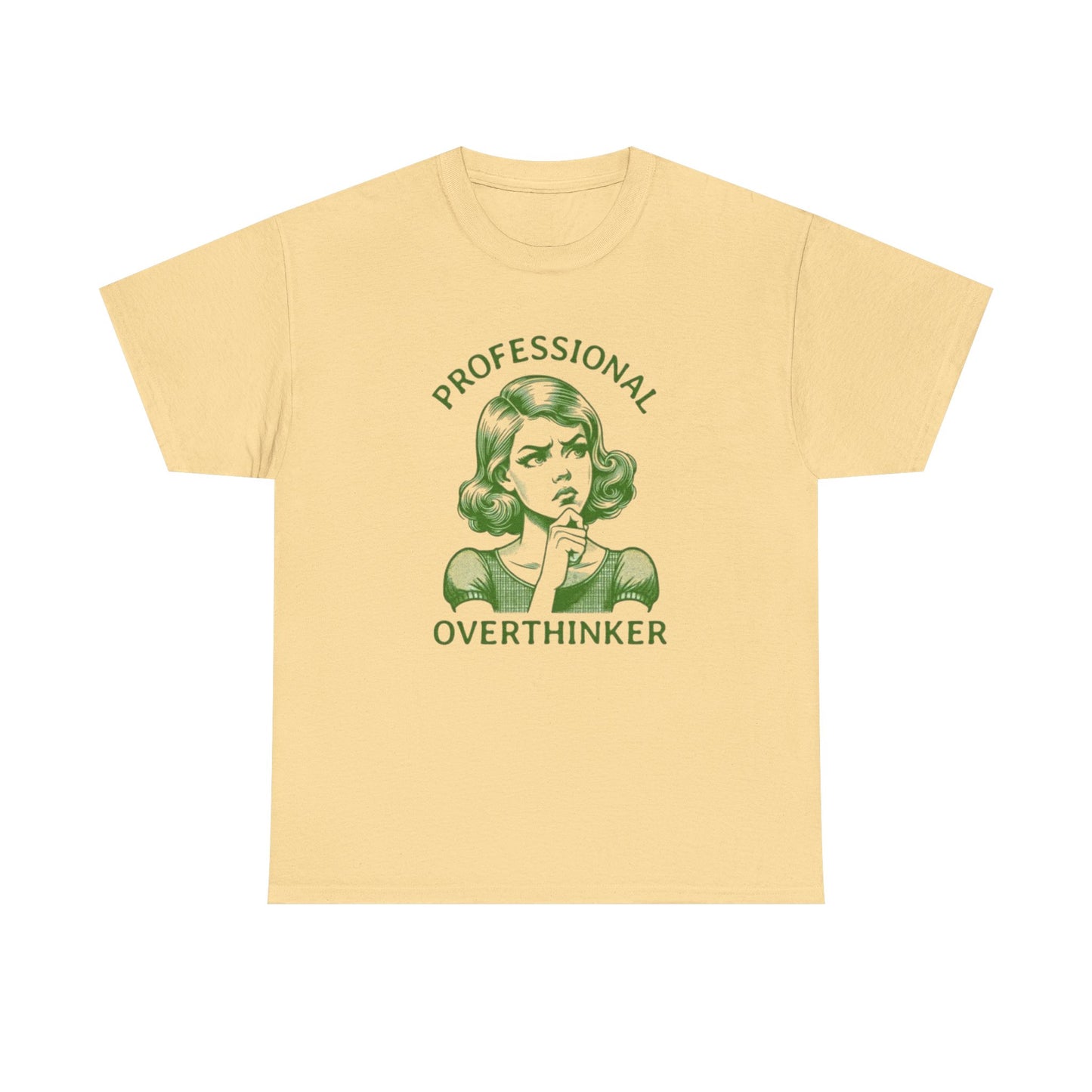 Professional Overthinker Funny T Shirt Unisex Heavy Cotton Tee