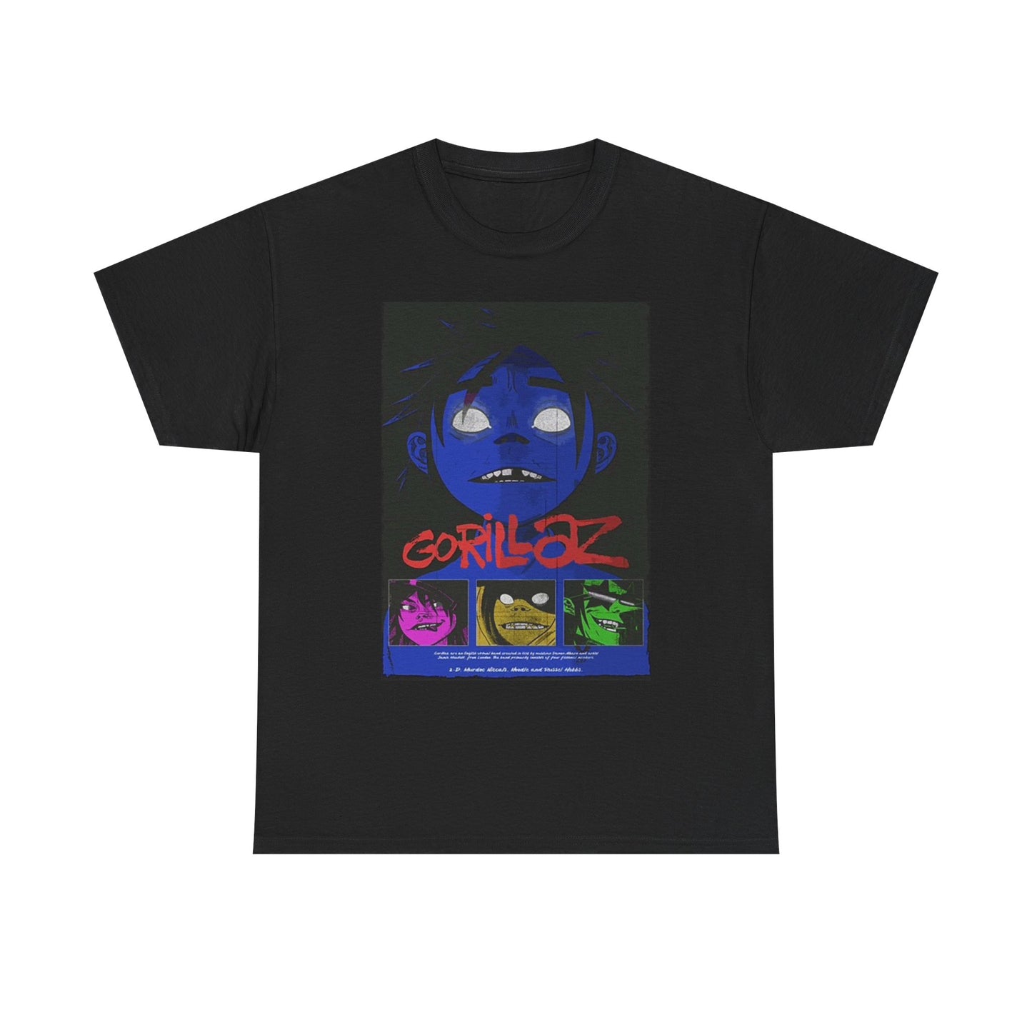 Gorillaz Graphic T Shirt Vintage Poster Rock  Unisex Heavy Cotton Tee