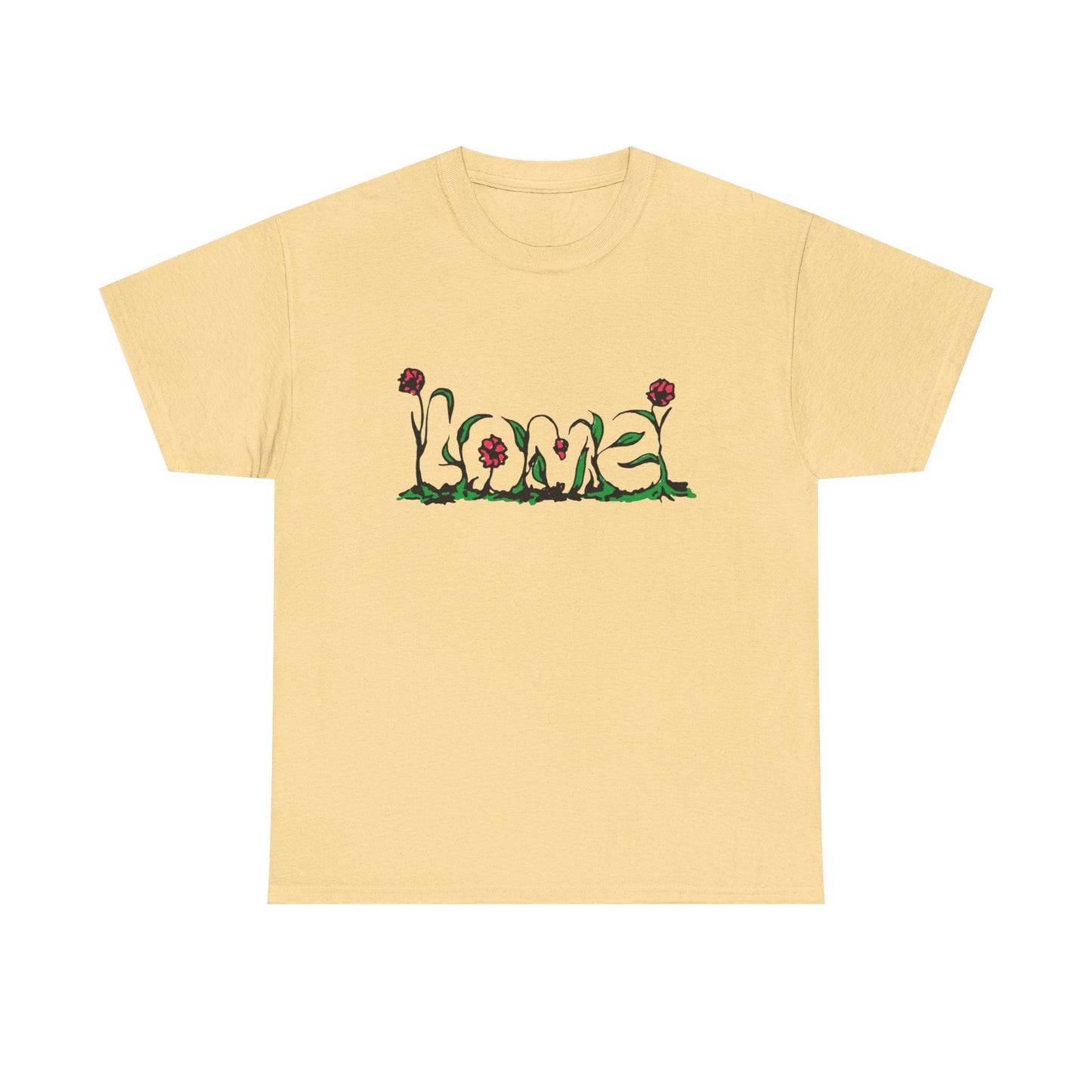 I Love Flowers Graphic T Shirt Unisex Heavy Cotton Tee