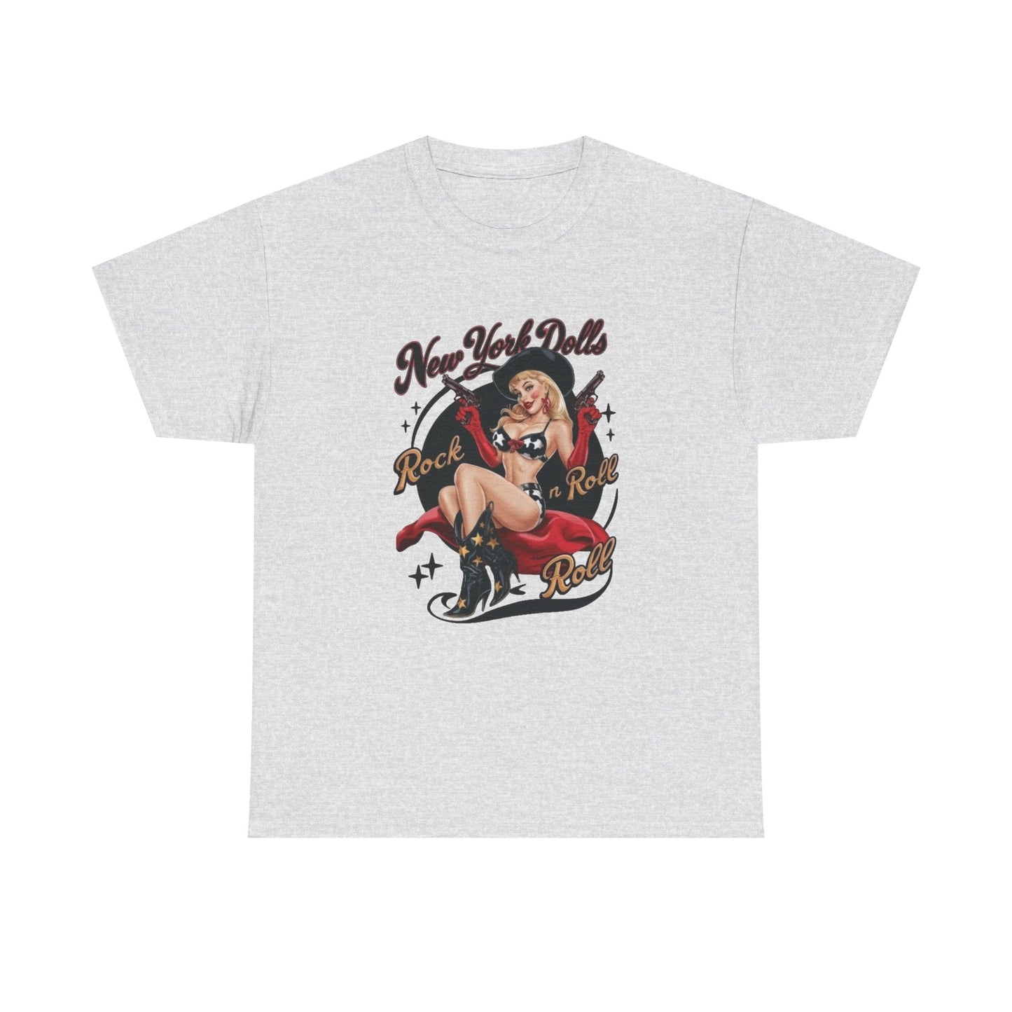 New York Dolls Cowgirl Graphic T Shirt Unisex Heavy Cotton Tee GIFT NEW