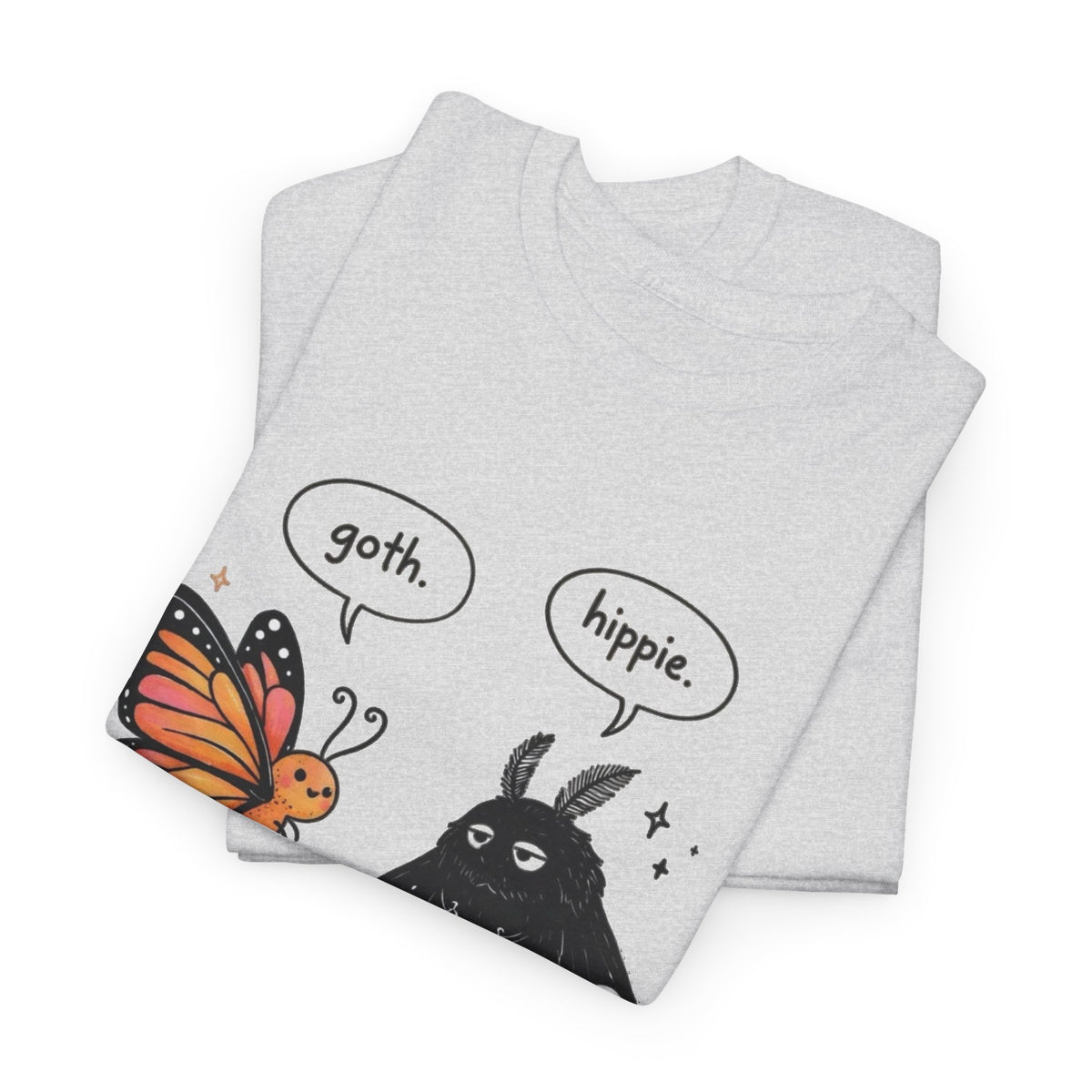 Goth Butterfly and Hippie Funny Graphic T Shirt  Men's Tee