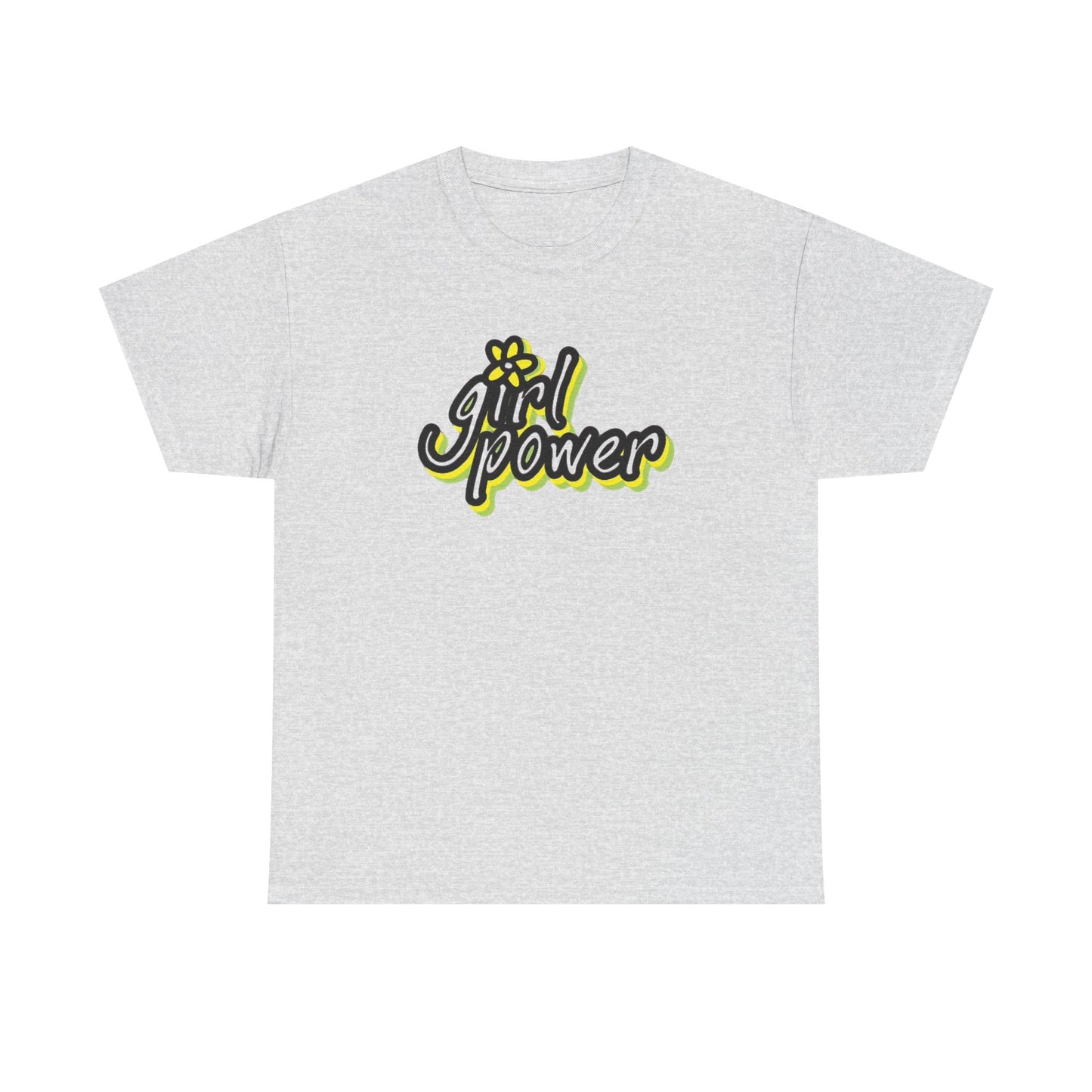 Girl Power Graphic T Shirt Girly Tee Retro Flower Power Unisex Heavy Cotton Tee