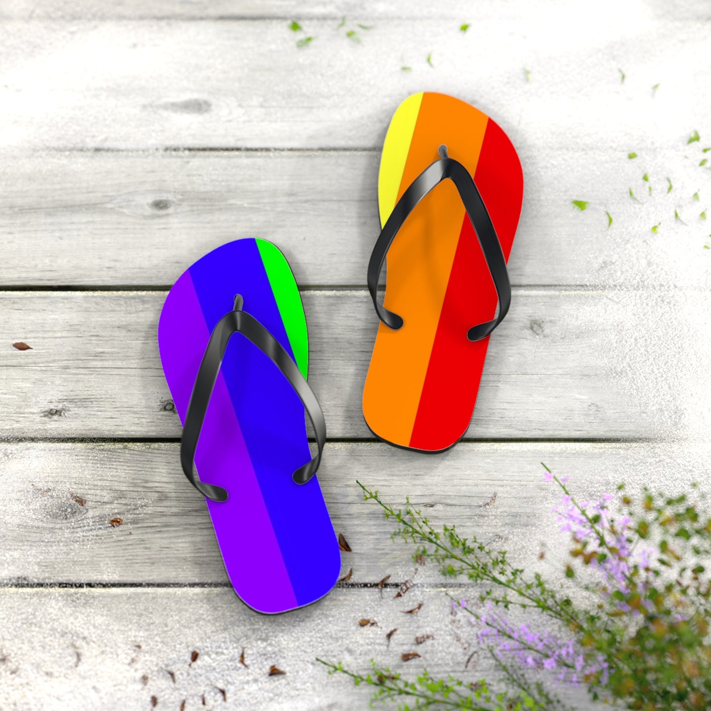 Summer Rainbow Flip Flops, Sandals Slides, Summer Footwear, Brand New