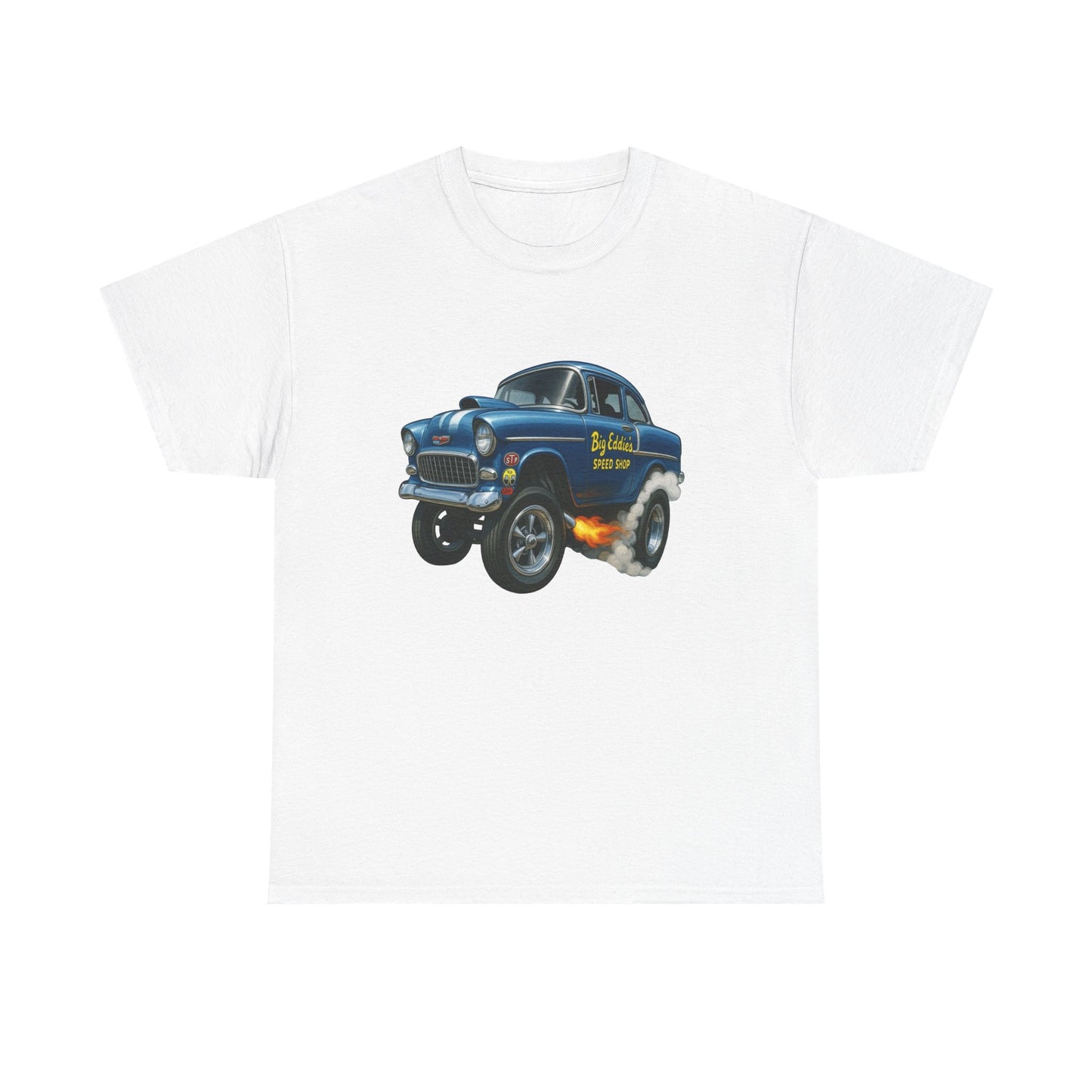 55 Chevy Hotrod Gasser Speed shop Graphic T Shirt Unisex Heavy Cotton Tee NEW