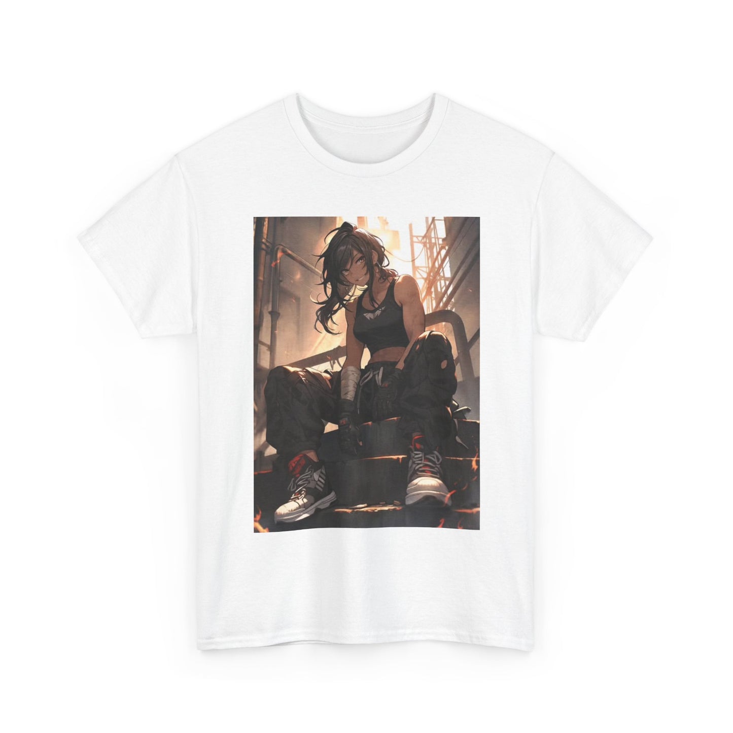 Waifu Anime T-shirt Girl Graphic Cartoon Retro Gaming Unisex Heavy Tee Gamer 17