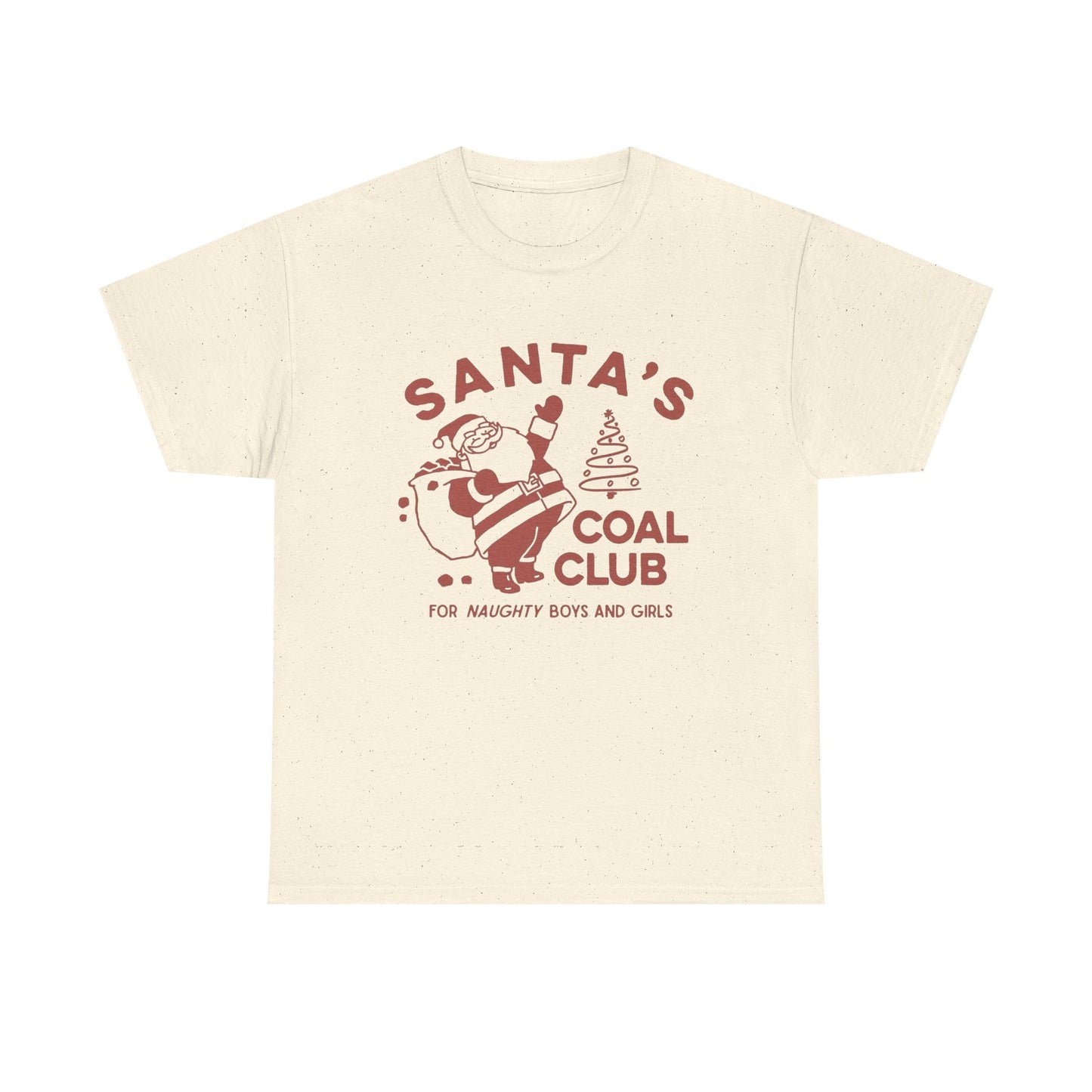 Santa's Coal Club Funny Christmas Graphic T Shirt Unisex NEW Heavy Cotton Tee