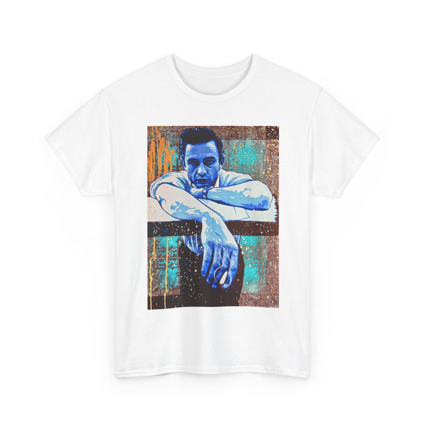 Johney Cash Tshirt Art Painting Nashville Country Unisex Heavy Cotton Tee