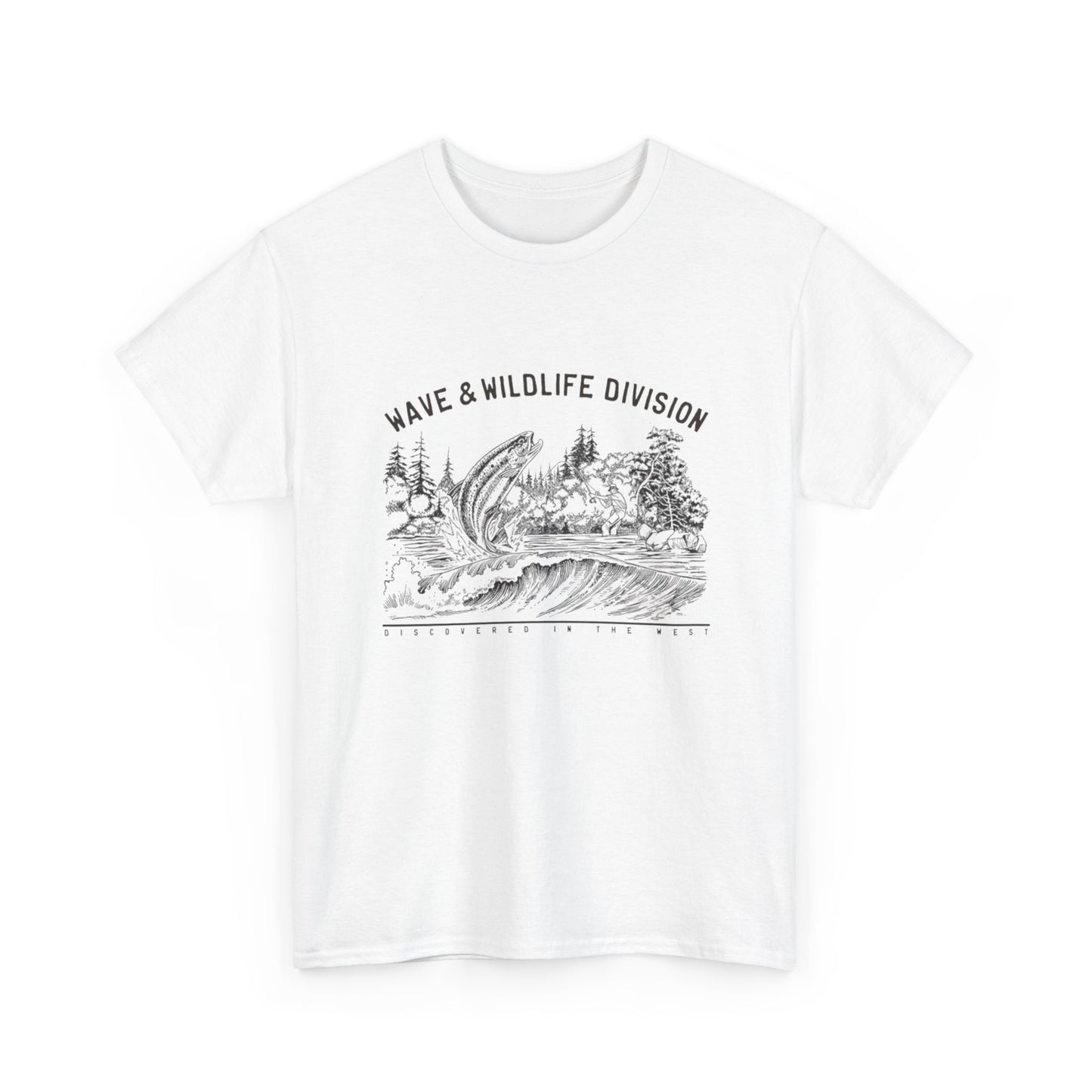 Wave And Wildlife Division Graphic T Shirt Unisex Heavy Cotton Tee