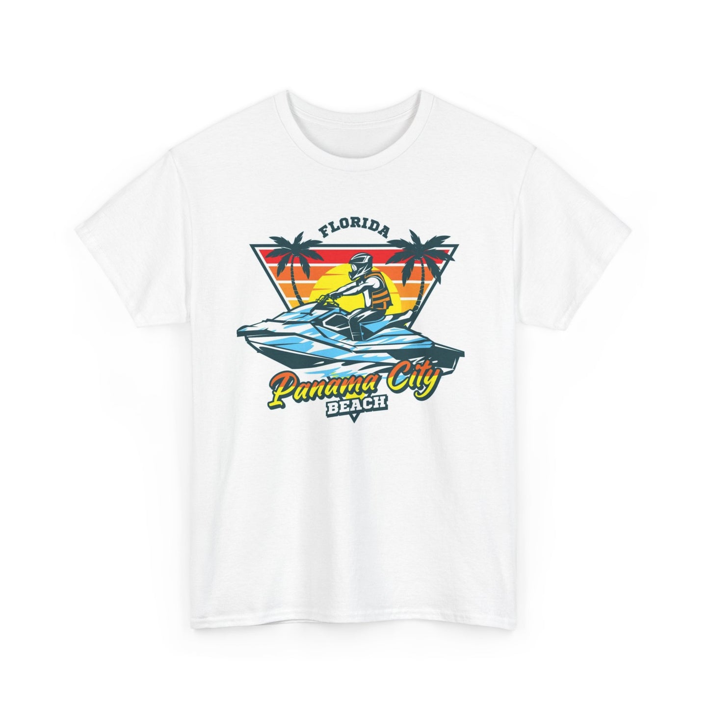 Florida Panama City Beach Jet Ski Graphic T Shirt Unisex Heavy Cotton Tee