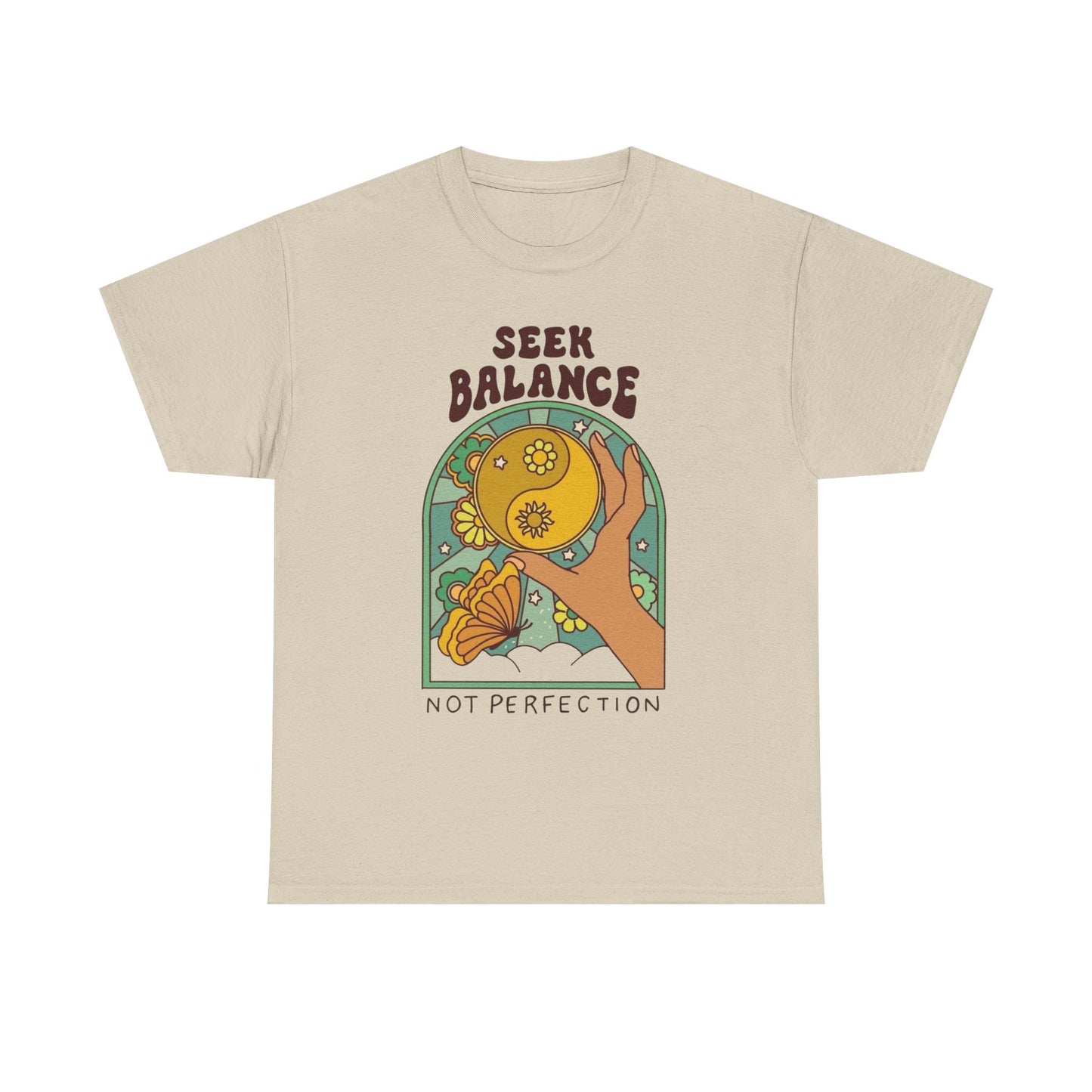 Seek Balance Not Perfection T Shirt Unisex Heavy Cotton Tee
