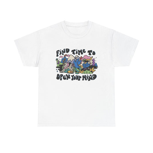 Find Time To Open Your Mind Graphic T Shirt NEW Adult Unisex Heavy Cotton Tee