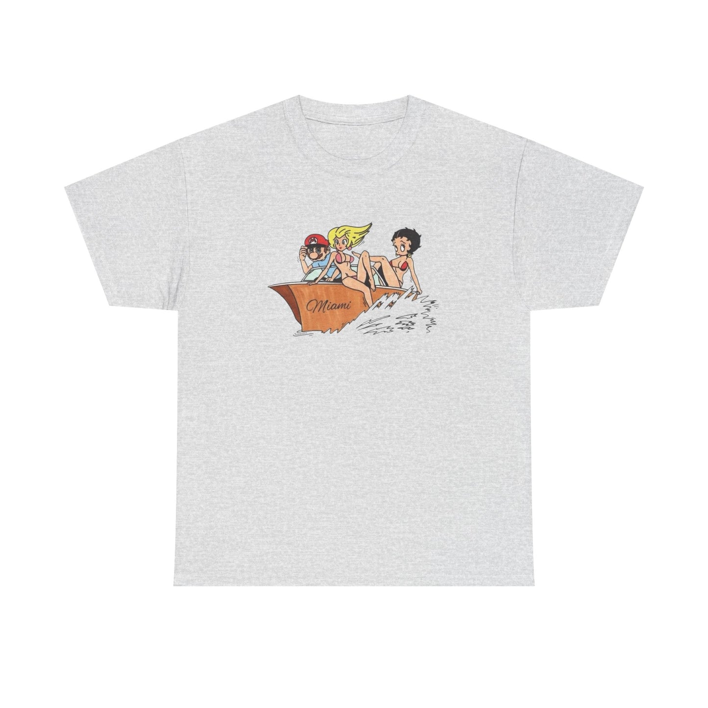 Miami Cartoons Funny Vintage Graphic T-Shirt Comfy Cotton Tee Brand NEW