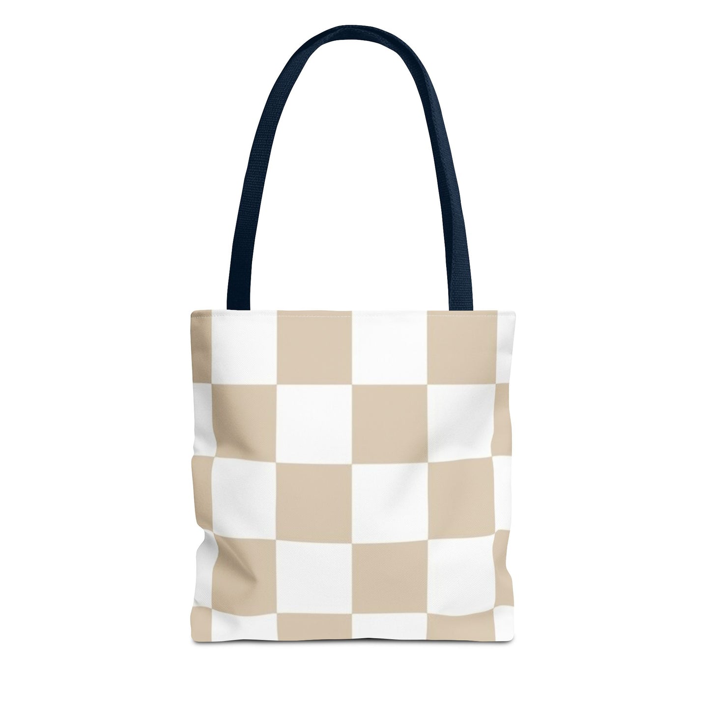 Tan Checkered All Over Print BRAND NEW Purse - Pocketbook - Travel Tote Bag