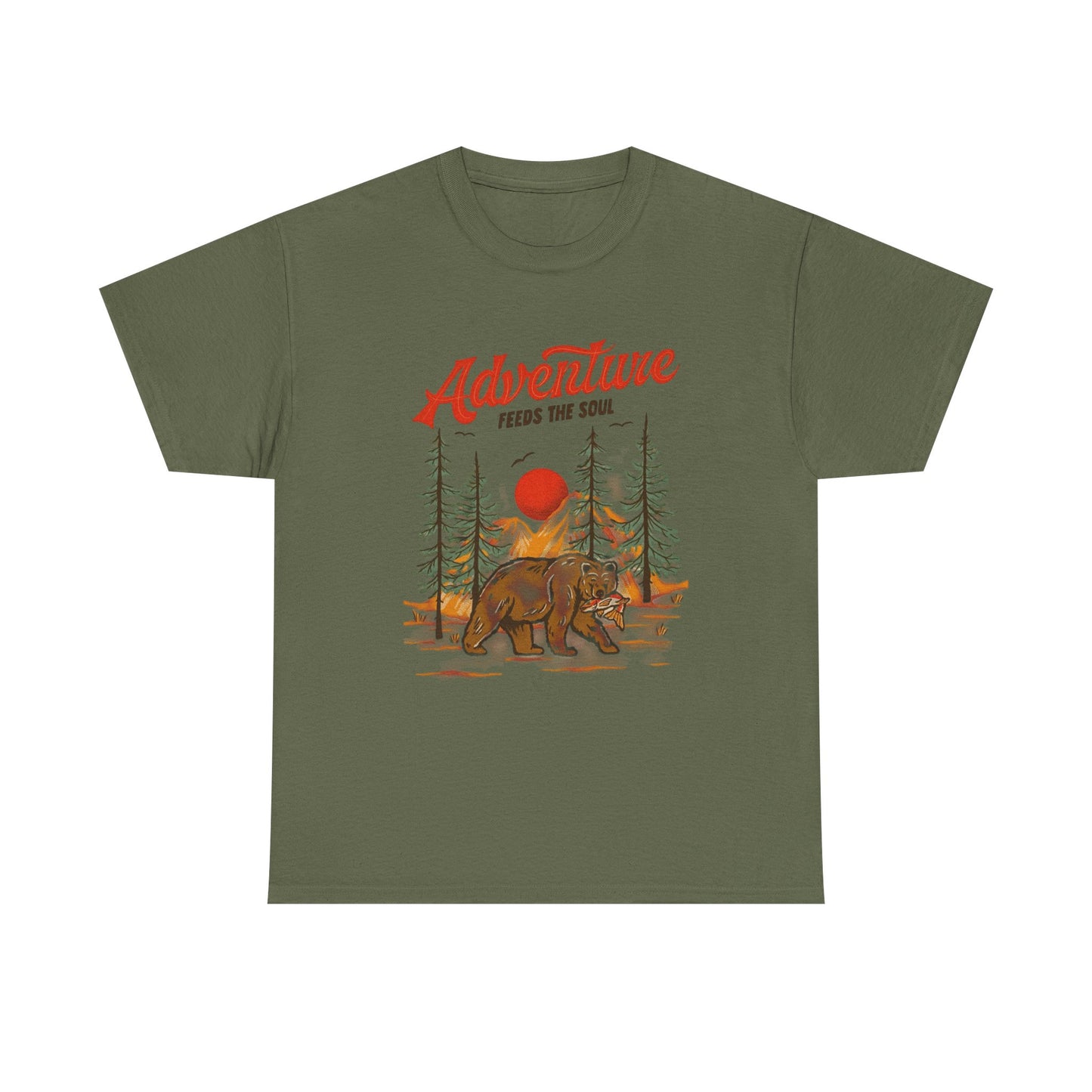 Adventure Feeds The Soul Graphic T Shirt Unisex Heavy Cotton Tee