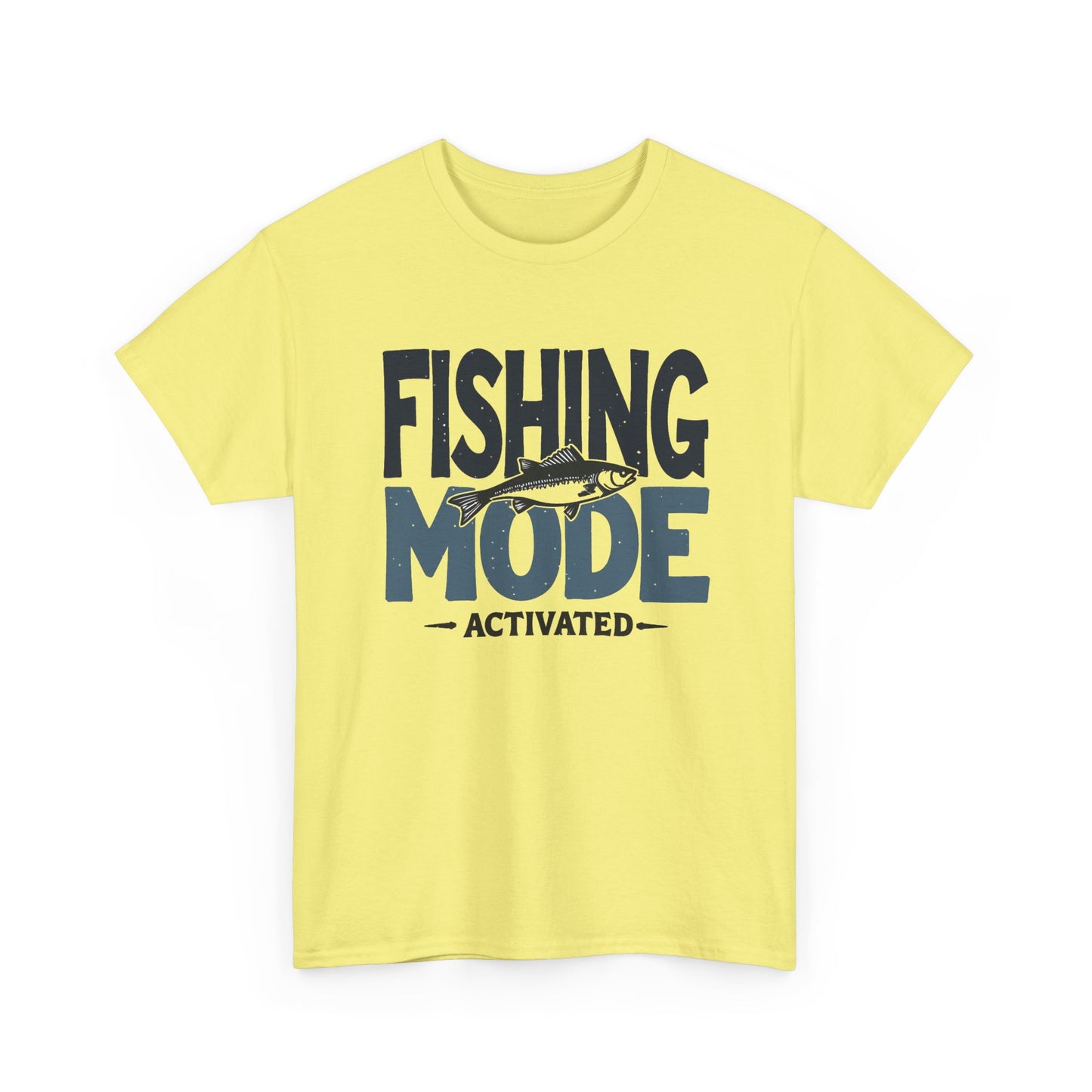 Fishing Mode Activated Graphic T Shirt Men's Heavy Cotton Tee