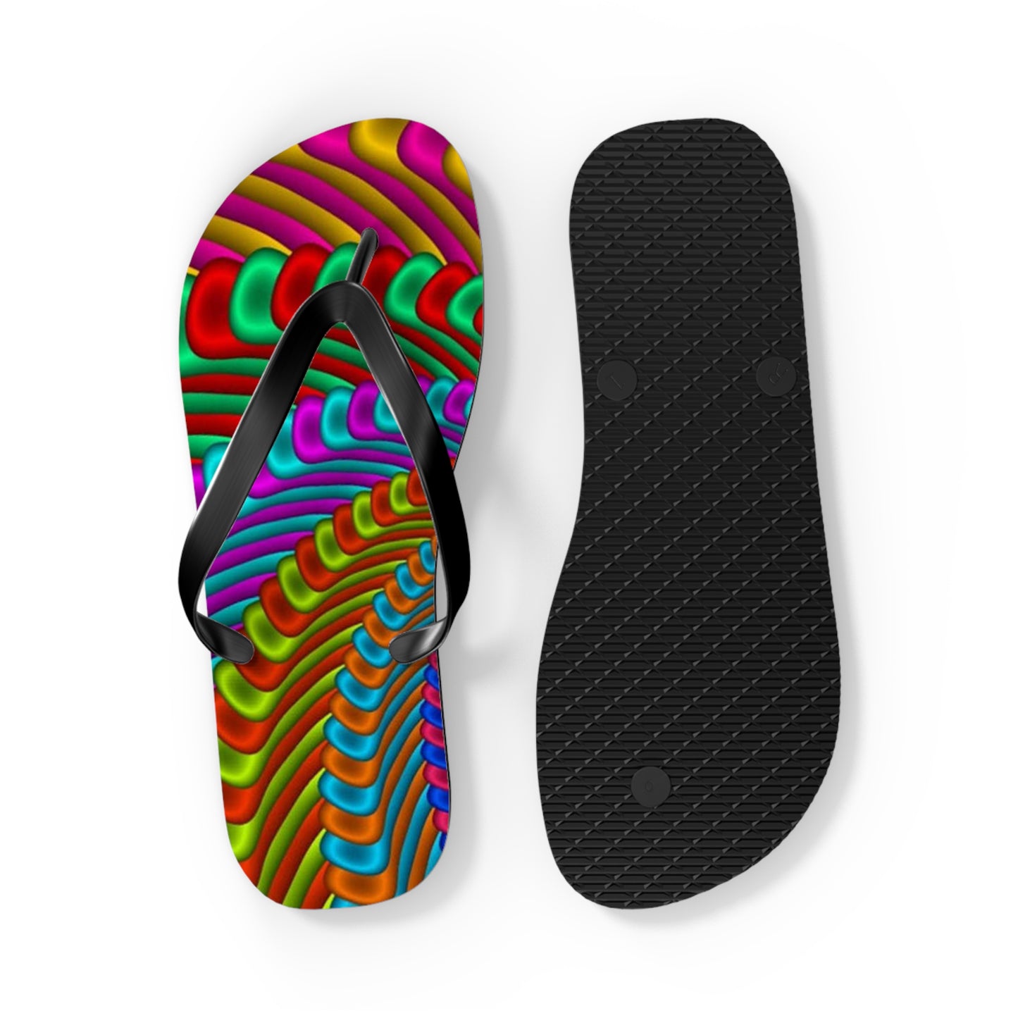 Groovy Tie Dye Flip Flops, Sandals Slides, Summer Footwear, Brand New