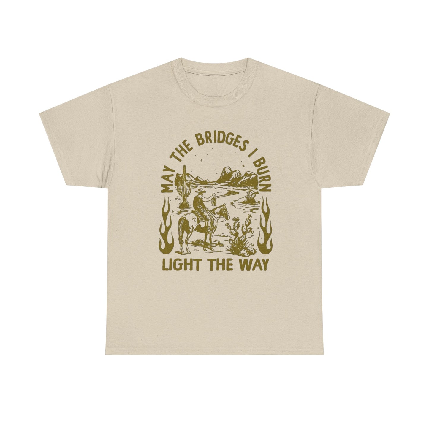 Burnt Bridges Light The Way Graphic T Shirt Unisex Heavy Cotton Tee
