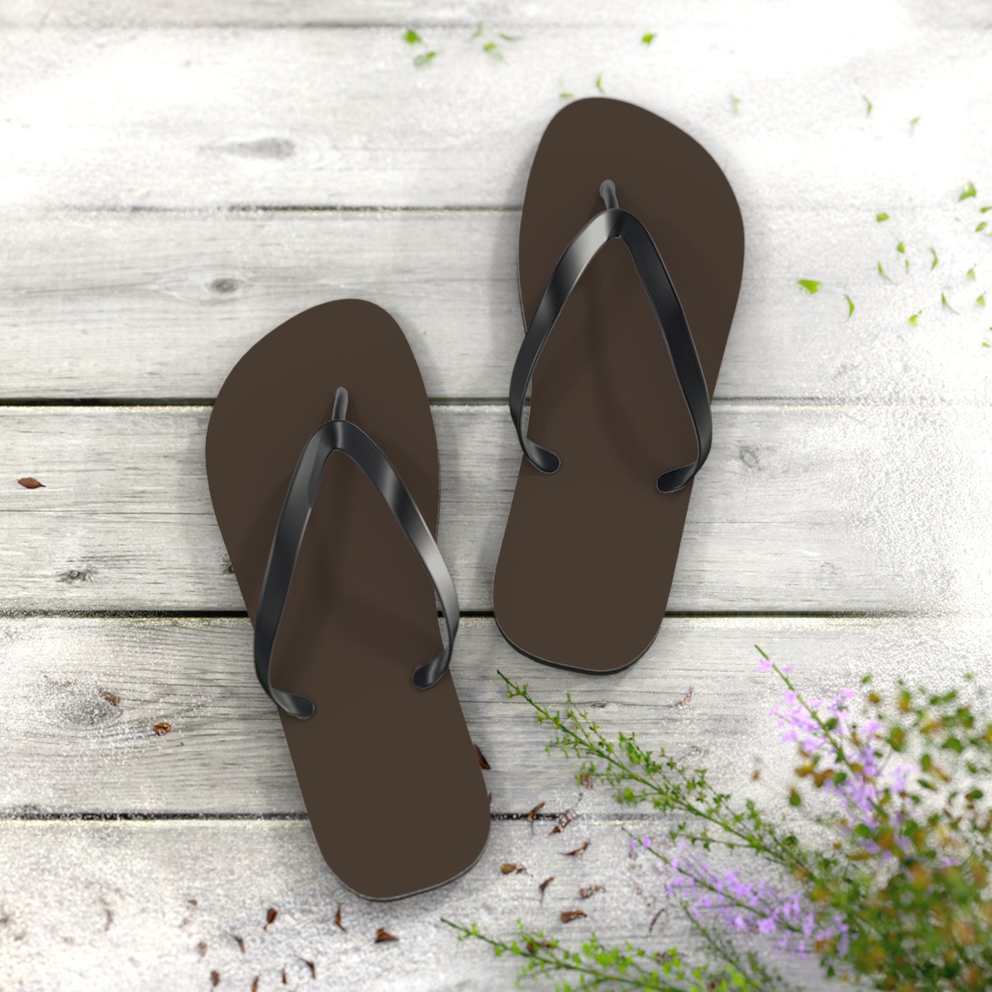 Dark Brown Flip Flops, Sandals Slides, Summer Footwear, Brand New