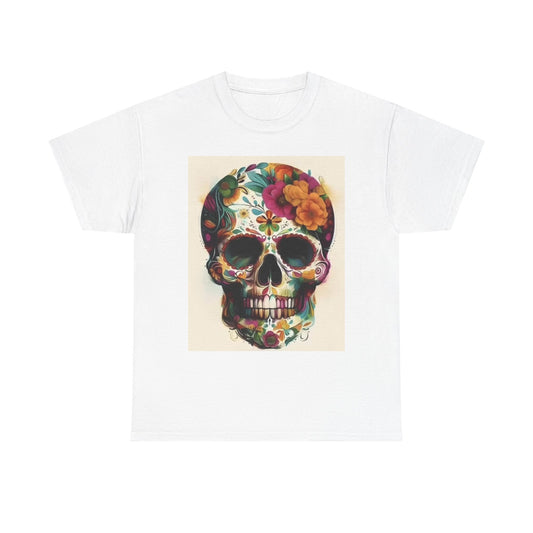Day Of The Dead Tee, Vintage Art Graphic T-Shirt, Unisex Cotton Shirt, Flower