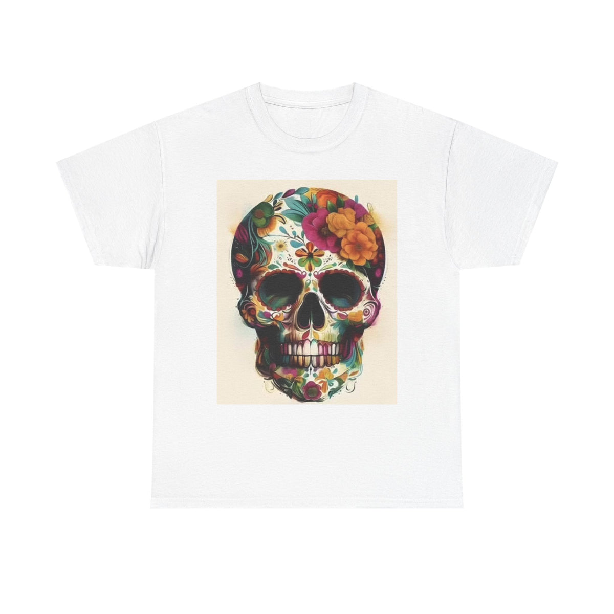 Day Of The Dead Tee, Vintage Art Graphic T-Shirt, Unisex Cotton Shirt, Flower