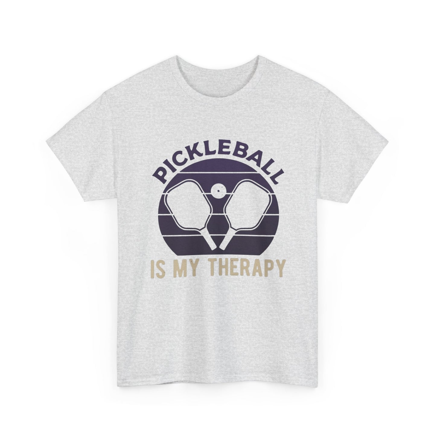 Pickleball Is My Therapy Purple Graphic T Shirt Cotton Tee Apparel New
