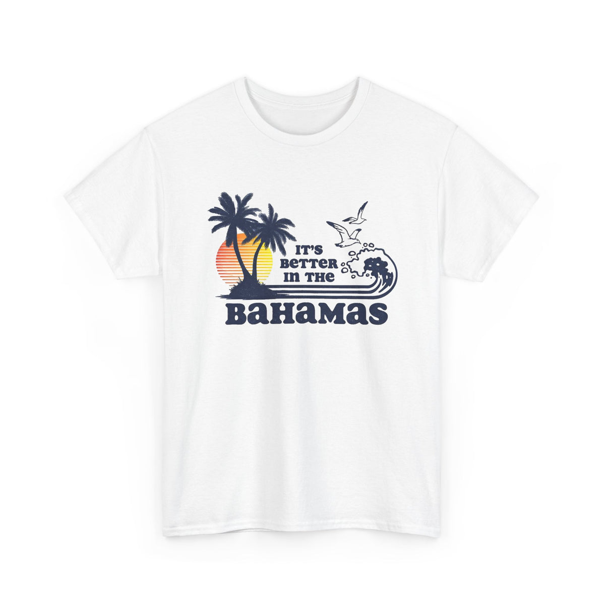 Bahamas Palm Tree Sunset Graphic T-Shirt Men's Graphic Tee