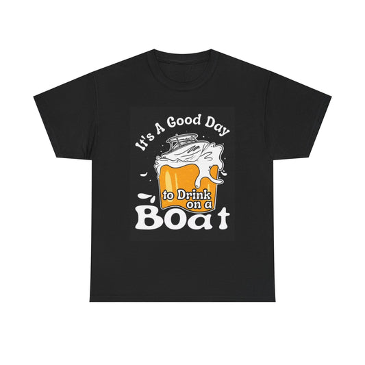 Day Drinking On A Boat Funny Shirt Graphic Gift Beers Unisex Heavy Cotton Tee