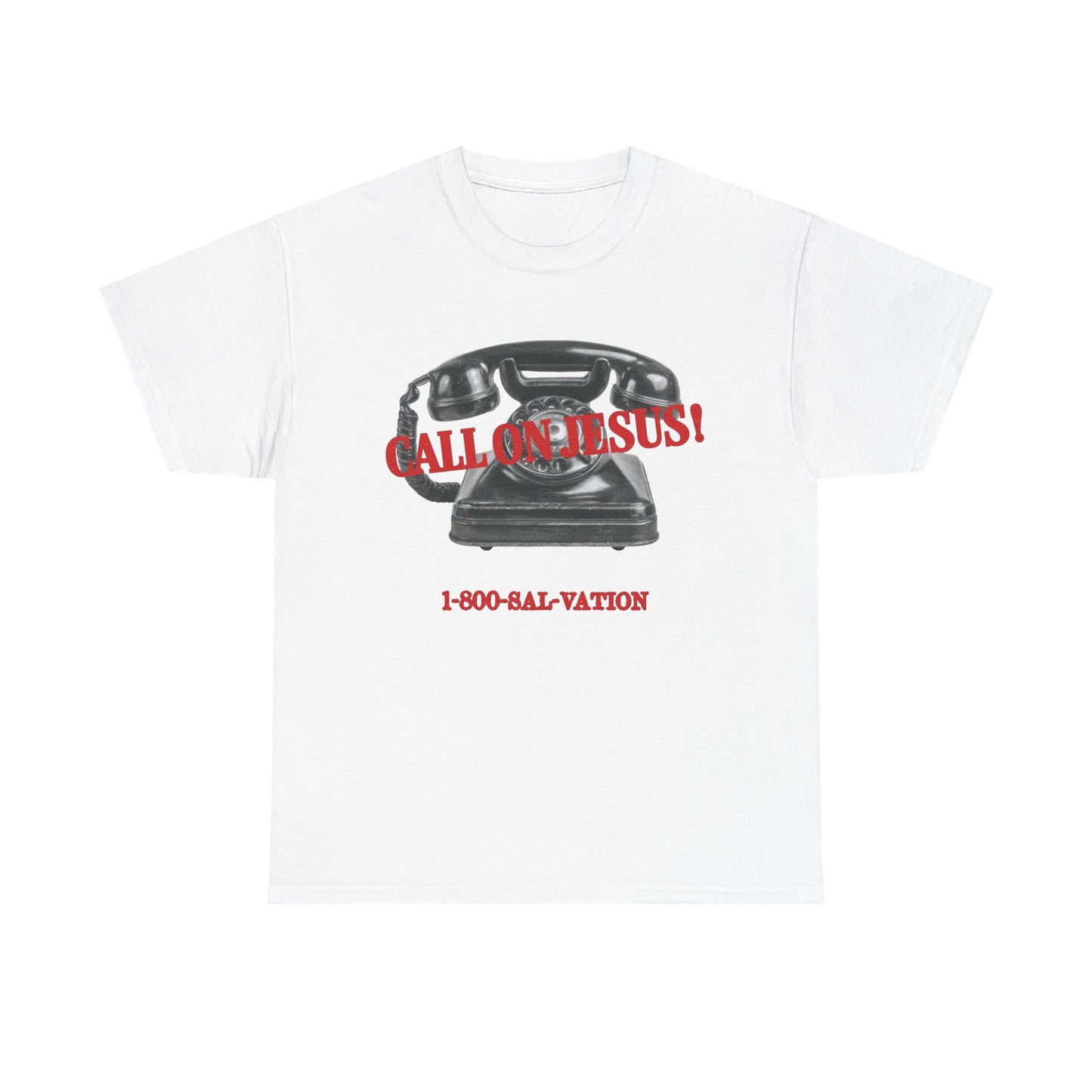 Call On Jesus Religious Graphic T Shirt Men's Heavy Cotton Tee