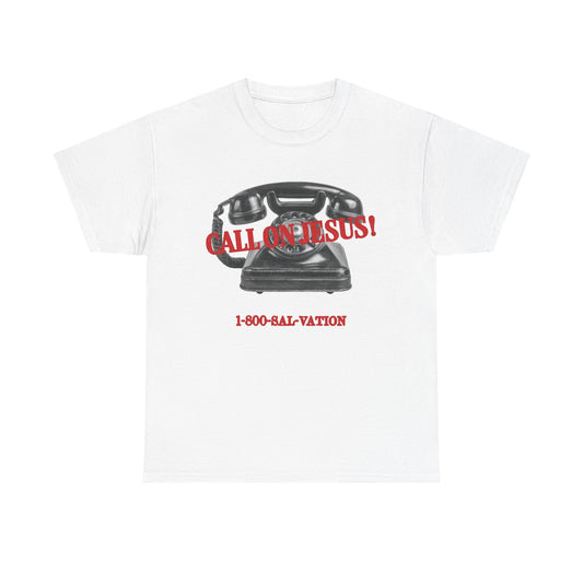 Call On Jesus Religious Graphic T Shirt Men's Heavy Cotton Tee