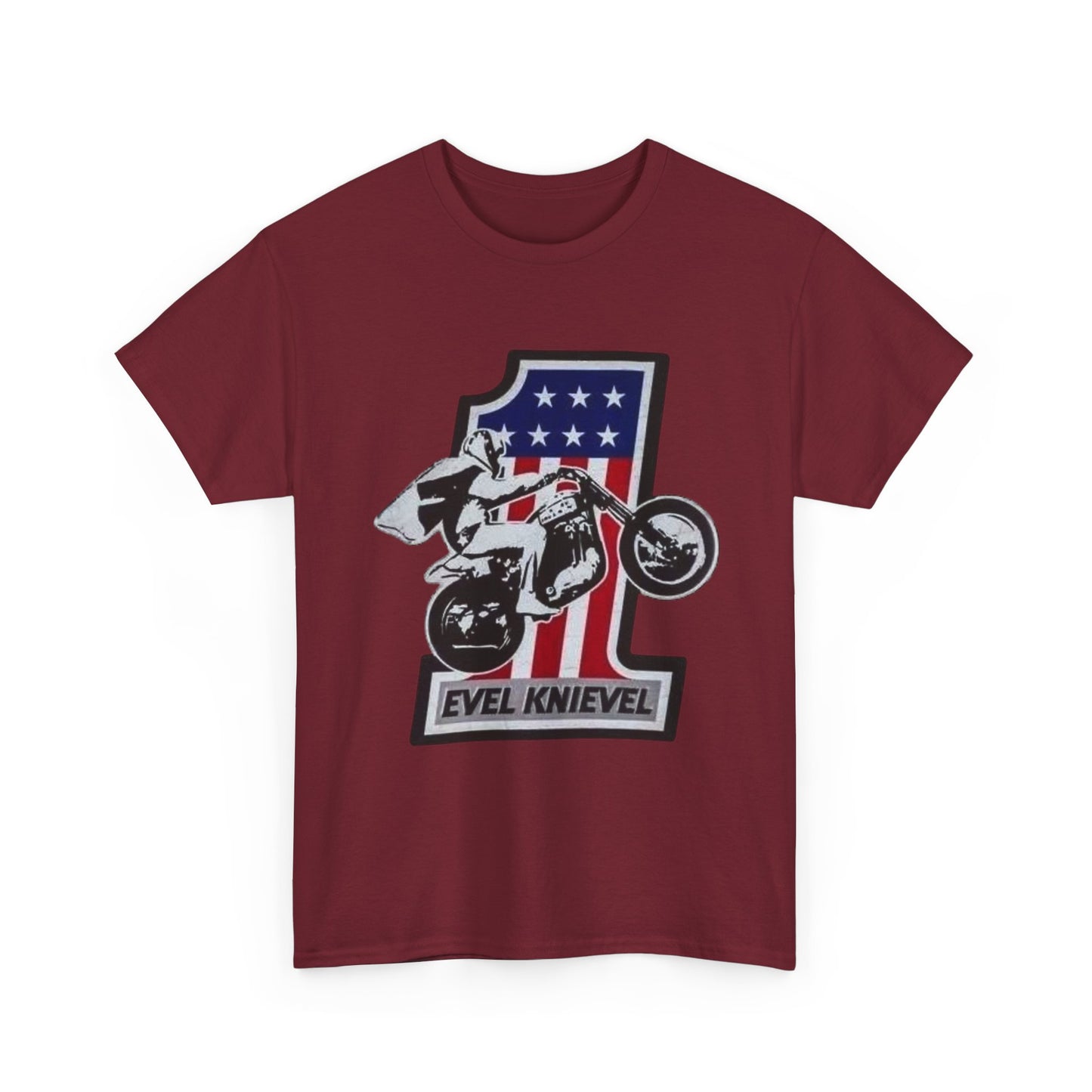 Evel Knievel Motorcycles Graphic T-Shirt Unisex Heavy Cotton Tee GIFT NEW
