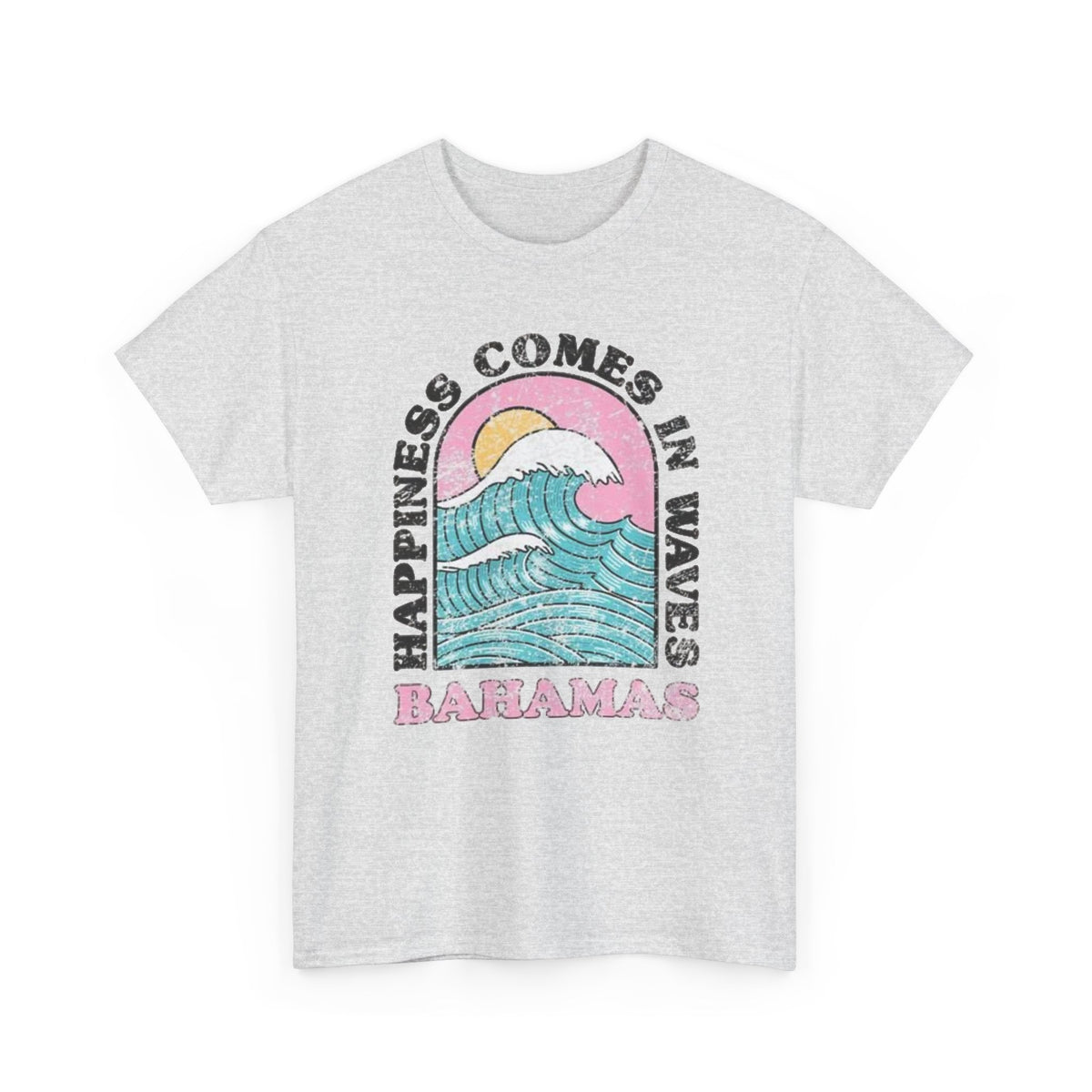 Happiness Comes in Waves Bahamas Ocean Graphic T-Shirt Men's Graphic Tee