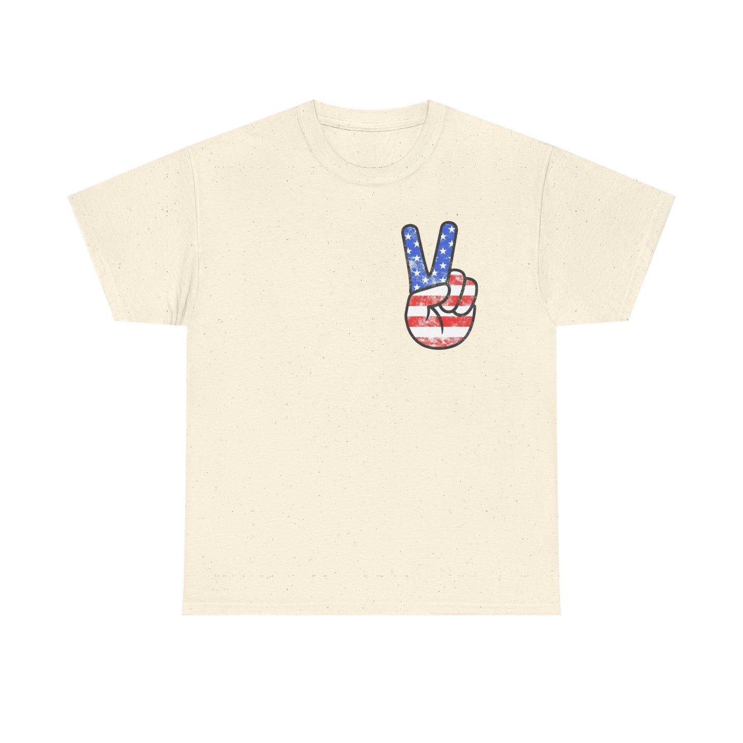 American Flag Peace Sign Retro Graphic T Shirt Adult New Tee