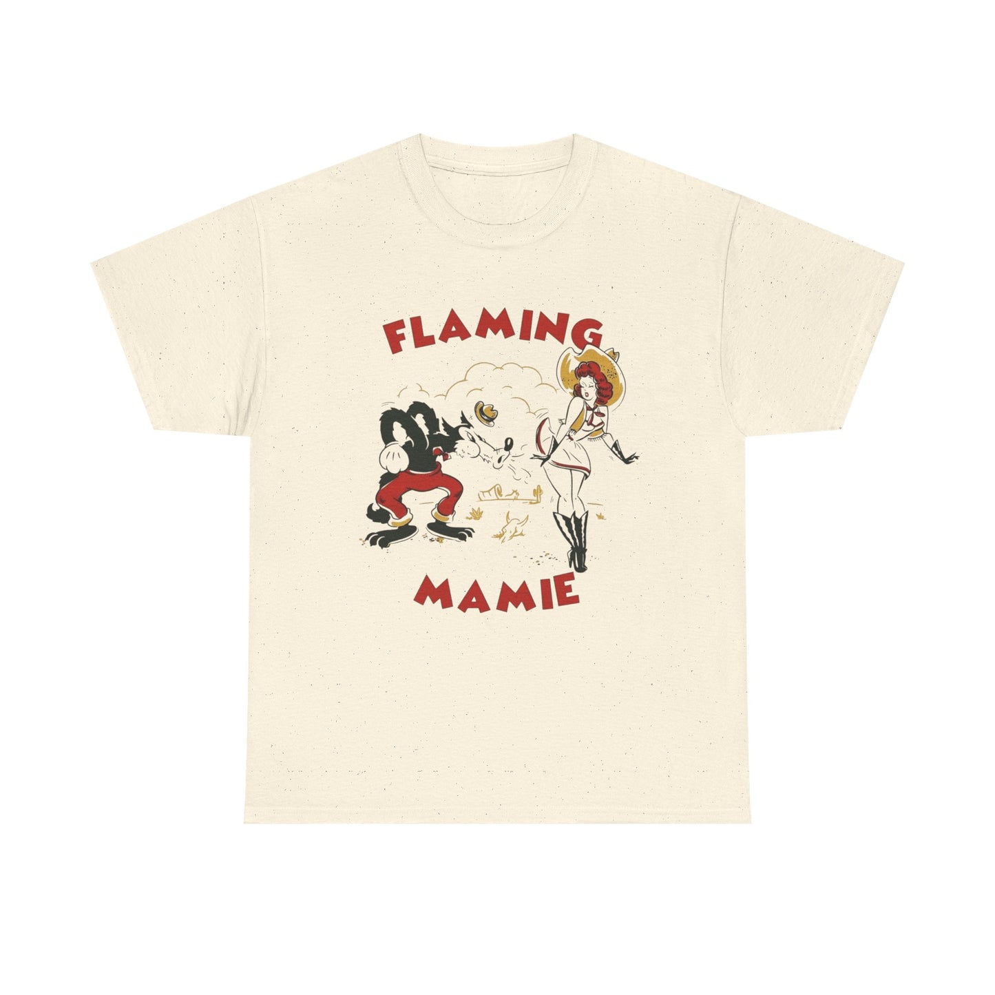 Flaming Mamie Vintage Graphic T Shirt Unisex Heavy Cotton Tee NEW Gift