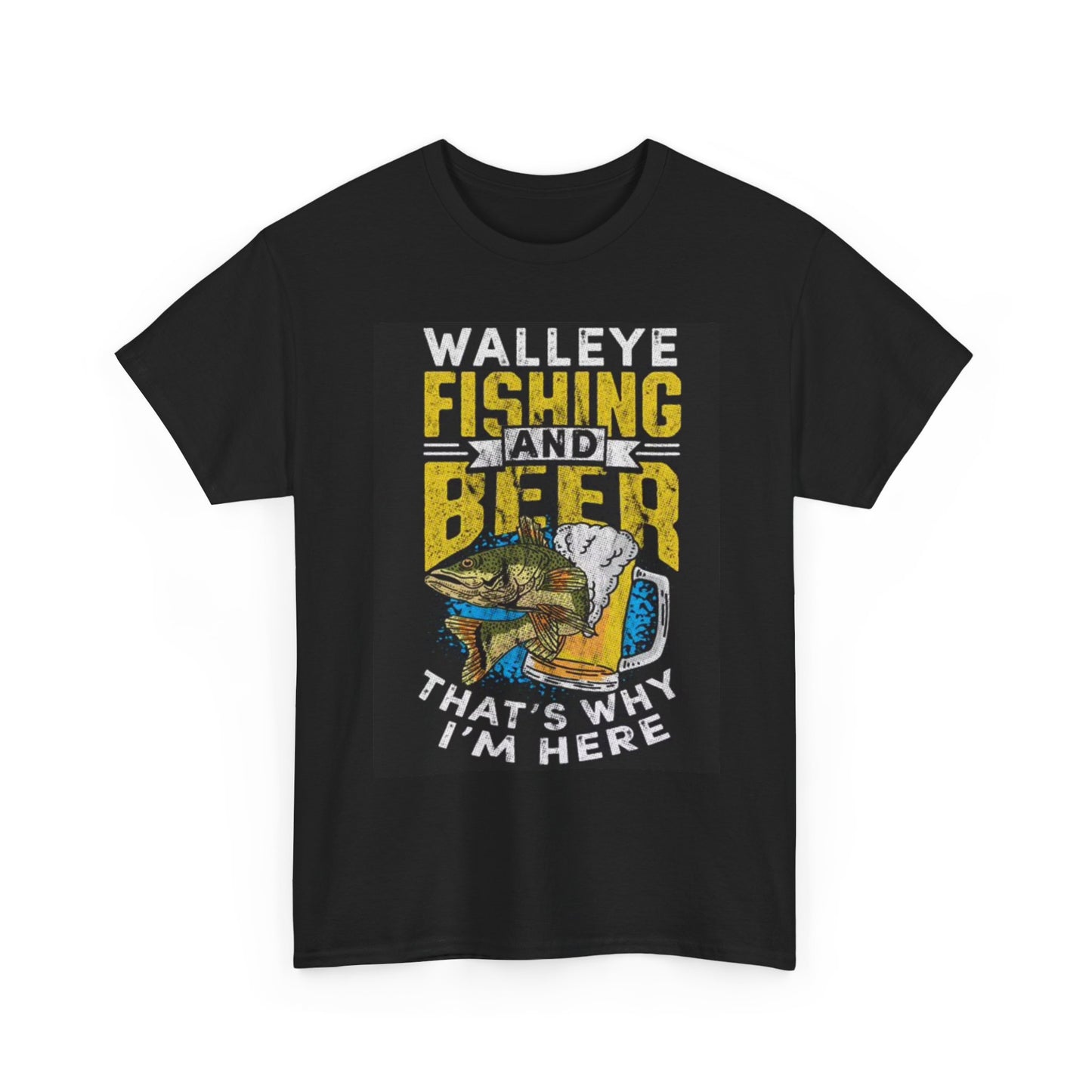 Fishing And Beer Graphic T Shirt Funny Jokes Cartoon Fishing Unisex Heavy Cotton