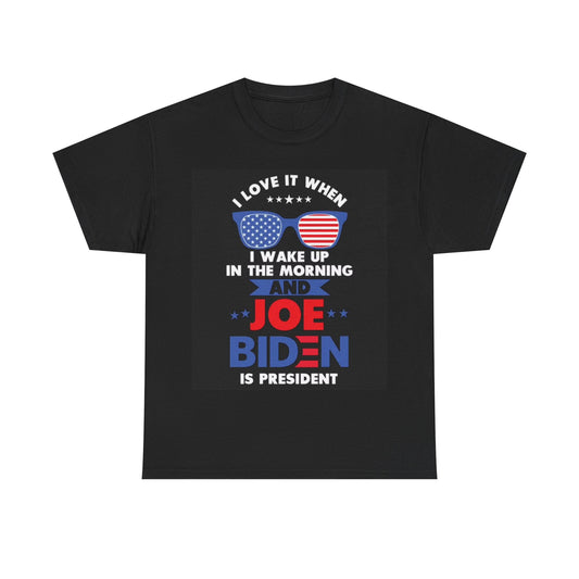 Joe Biden Tshirt Love It Democrat American Flag vote Unisex Heavy Cotton Tee