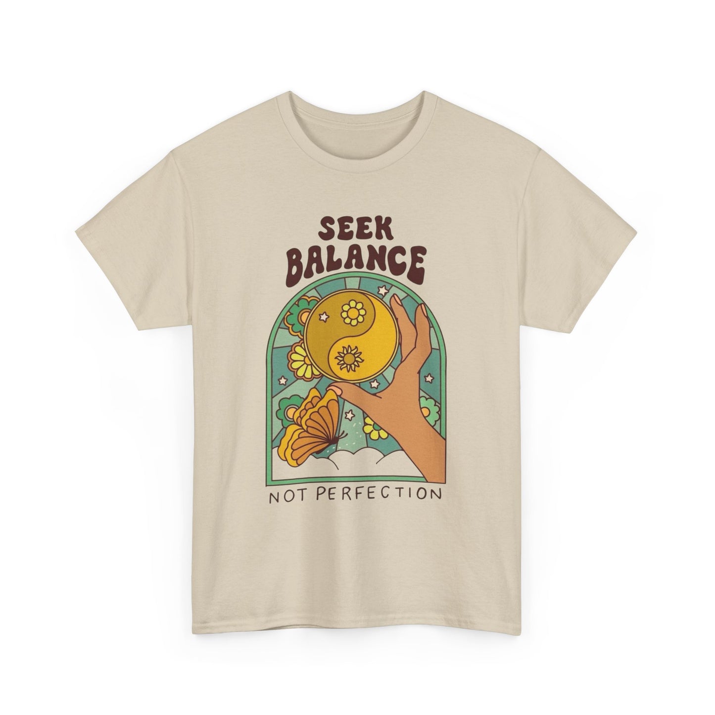 Seek Balance Not Perfection T Shirt Unisex Heavy Cotton Tee