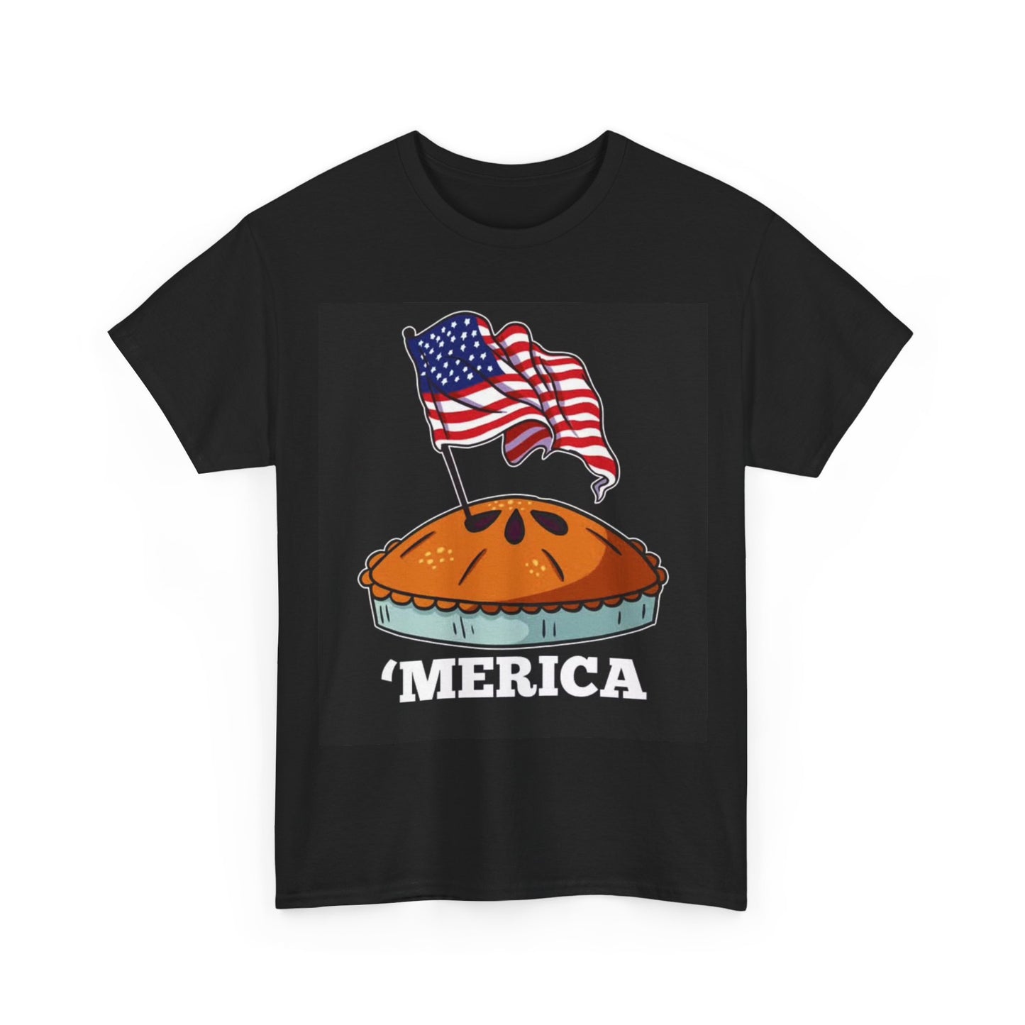American Apple Pie Tshirt American Flag july 4th USA Unisex Heavy Cotton Tee