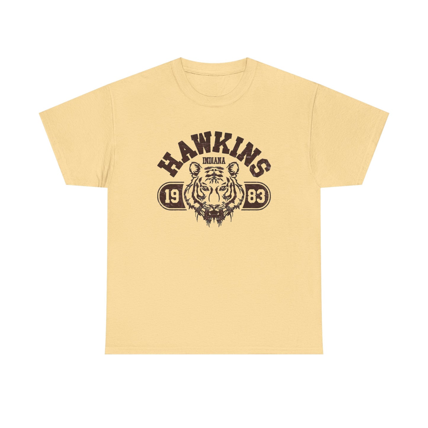 Hawkins Indiana Retro TV Graphic T Shirt Unisex Heavy Cotton Tee
