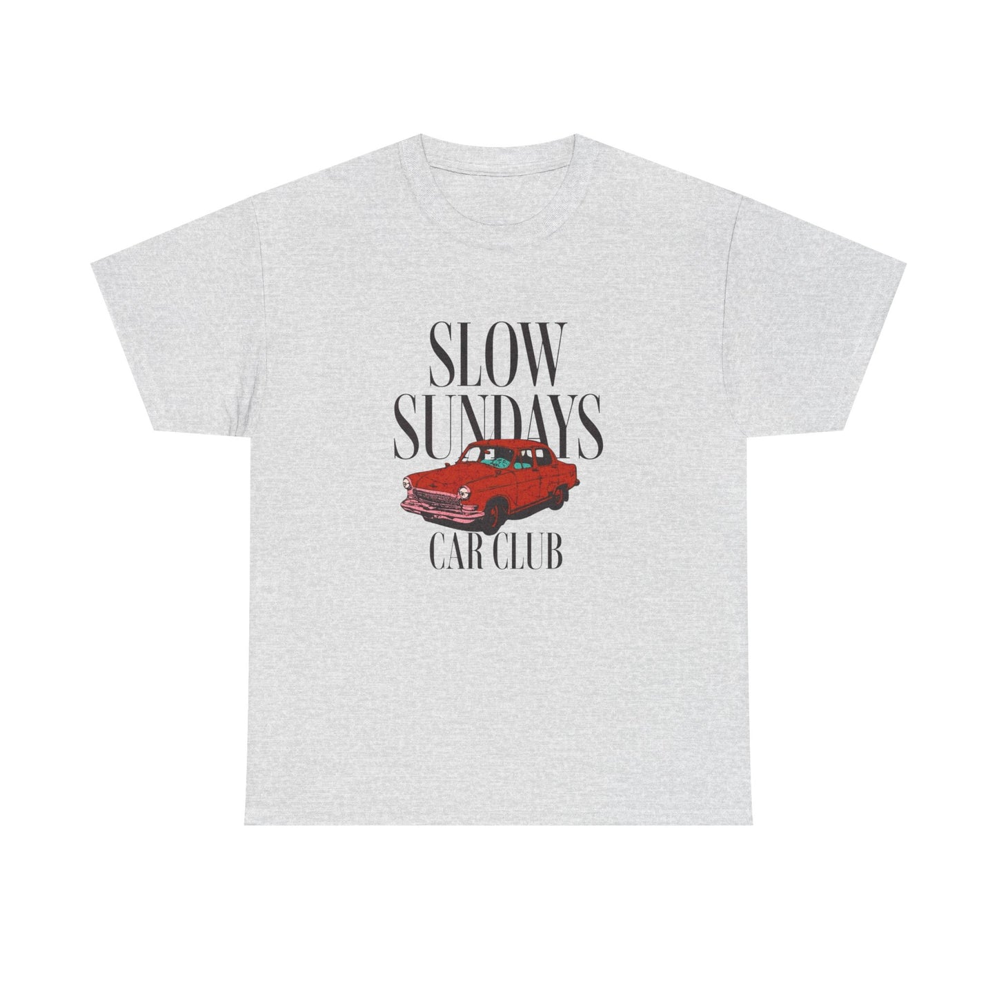 Slow Sundays Car Club Graphic T Shirt Unisex Heavy Cotton Tee