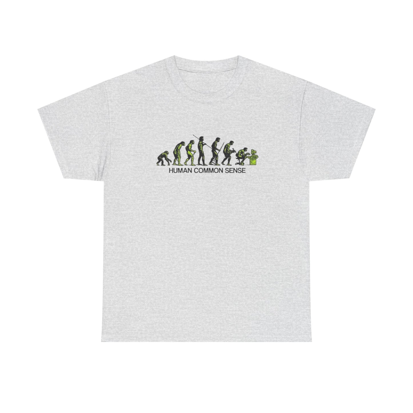 Human Common Sense Evolution Graphic T Shirt Unisex Heavy Cotton Tee Gift New