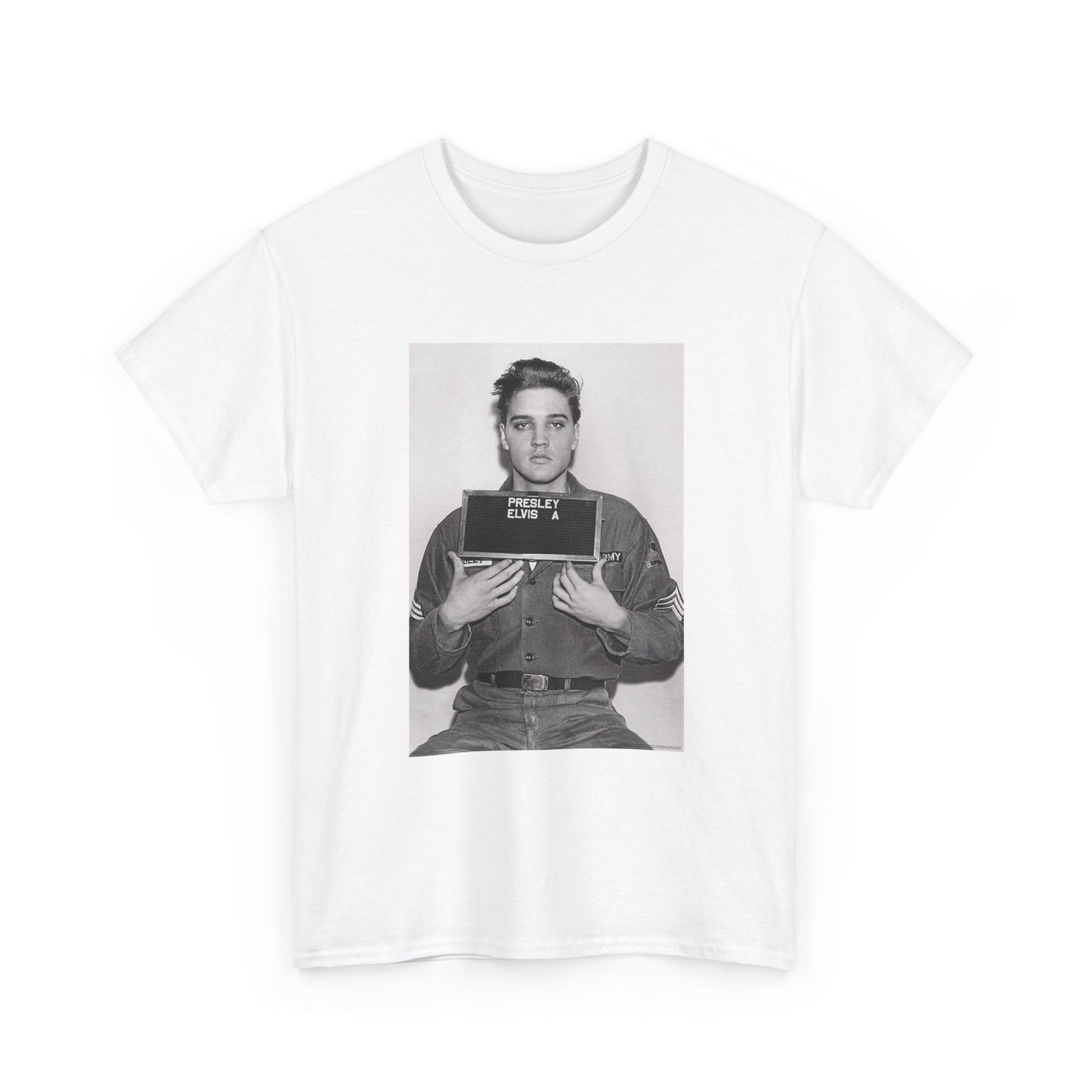 Elvis Presley Tshirt Mugshot Vintage Nashville The King Merch Unisex Heavy Tee