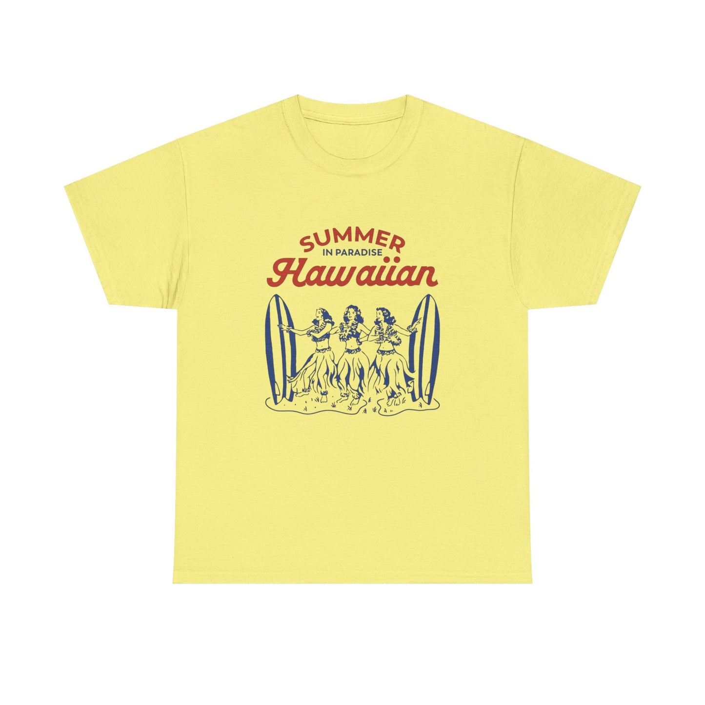 Summer In Hawaii Graphic T Shirt ADULT NEW Unisex Heavy Cotton Tee