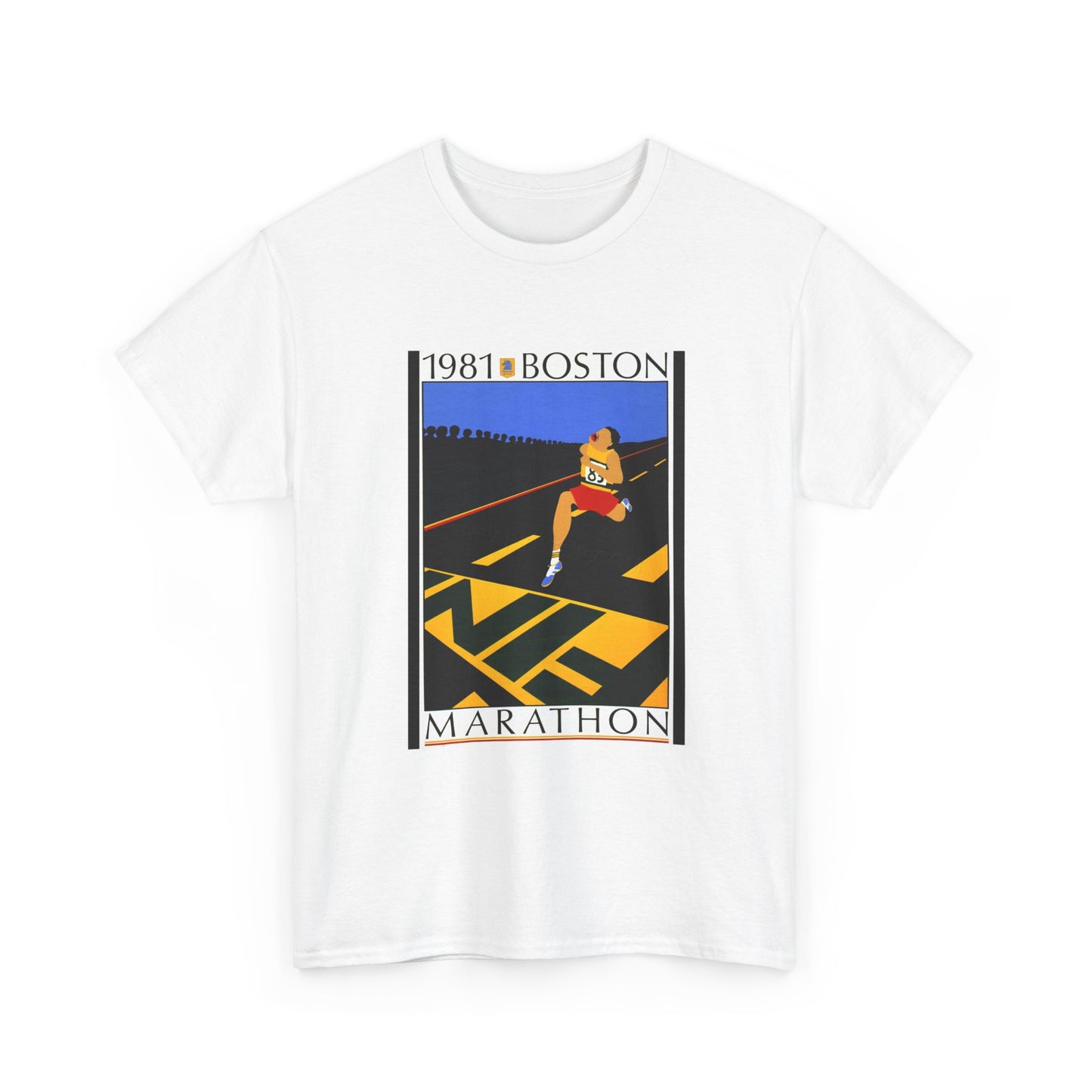 Boston Marathon Tshirt 1980s Poster Retro Graphic Unisex Heavy Cotton Tee