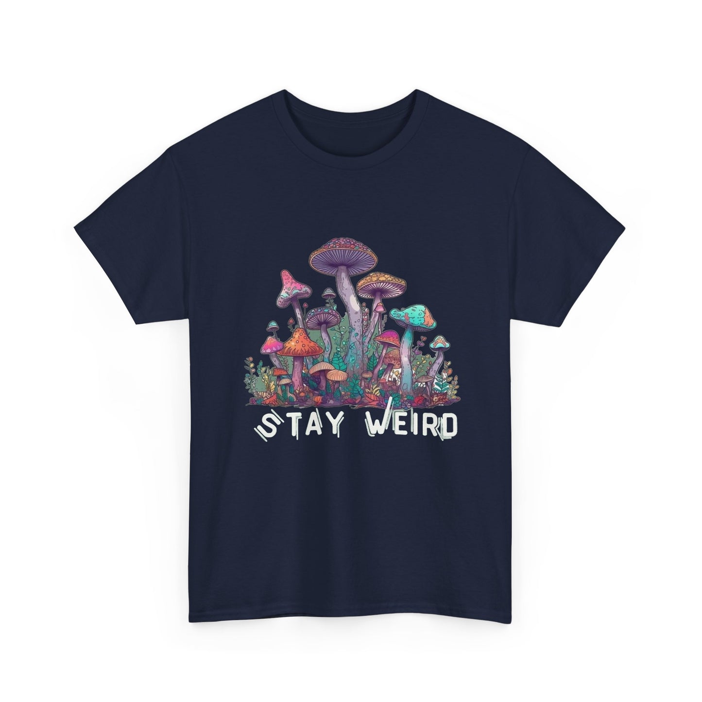 Trippy Mushroom Hunter Tshirt Mystical Graphic Vibe Unisex Stay Weird Retro