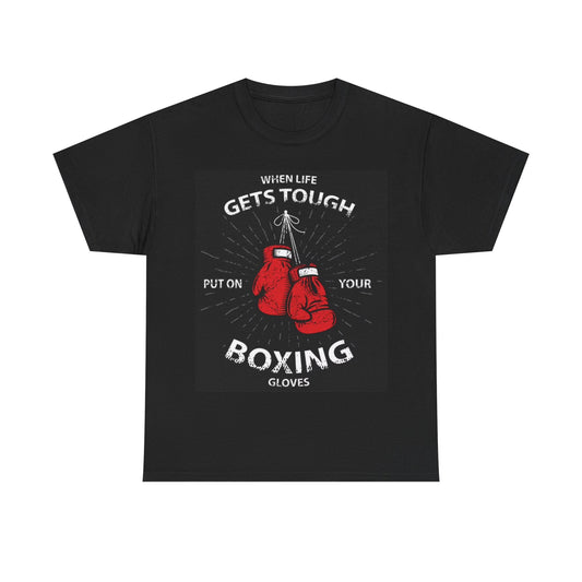 Boxing Gloves Tshirt Hard Times UFC Gym Gear Unisex Retro New York Heavy Cotton