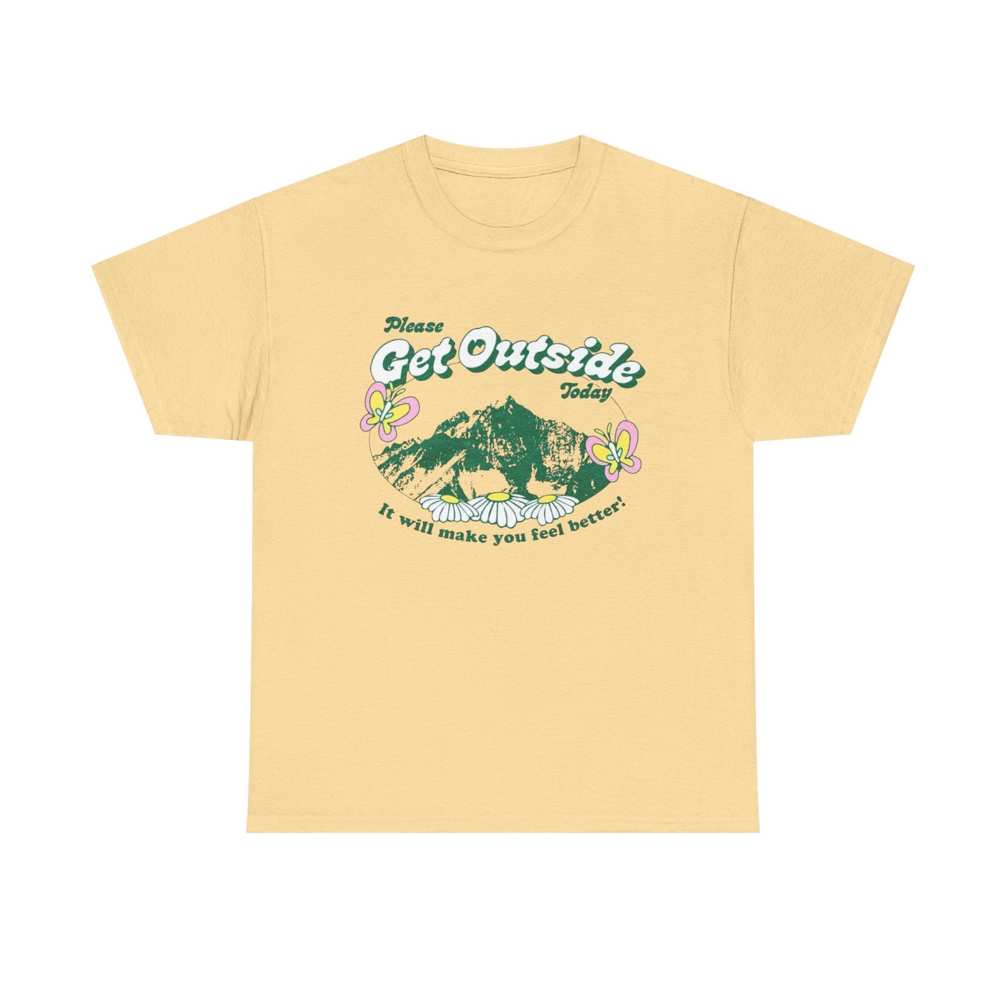 Please Get Outside Today Graphic T Shirt NEW Adult Unisex Heavy Cotton Tee