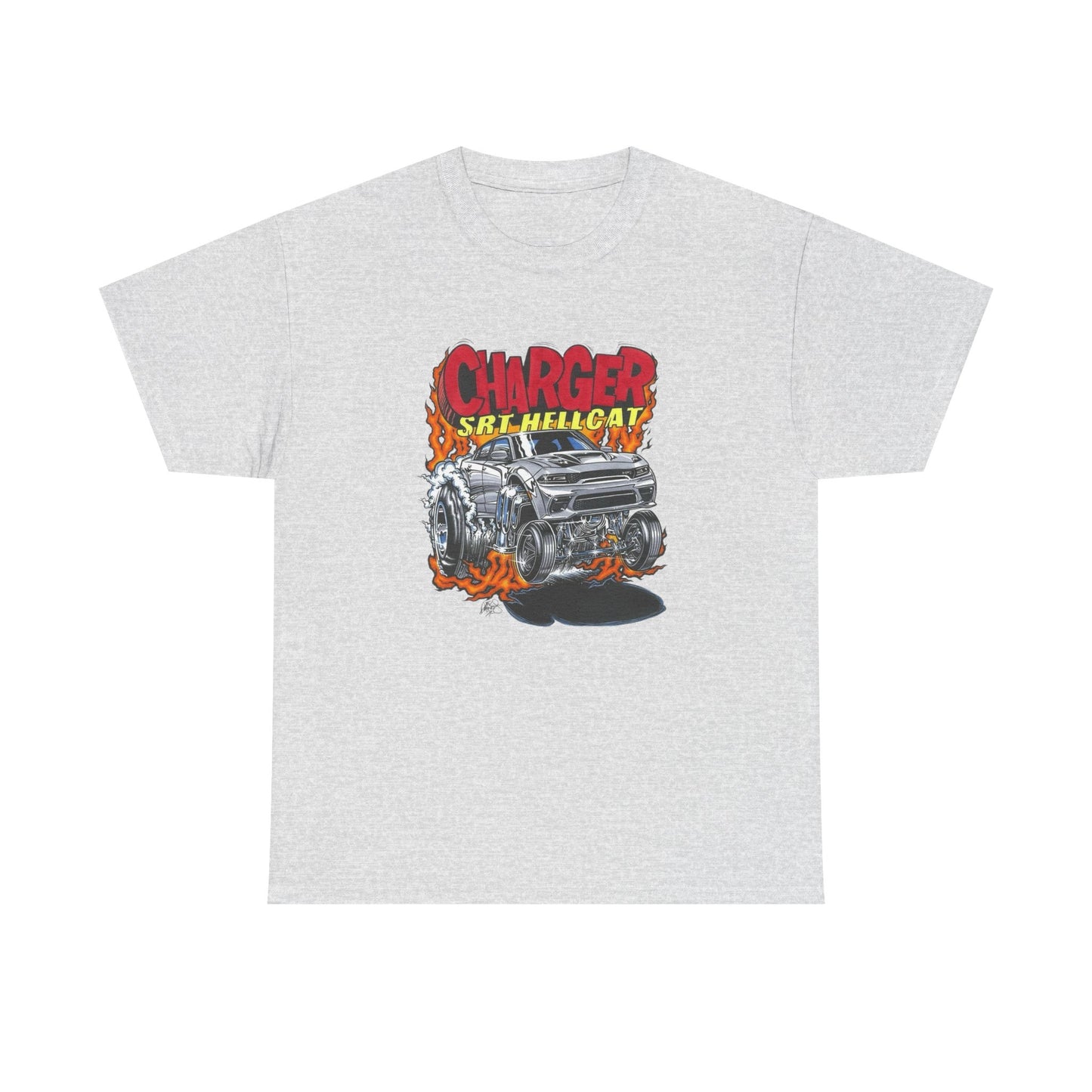 Dodge Charger Hellcat Graphic T Shirt Men's Heavy Cotton Tee